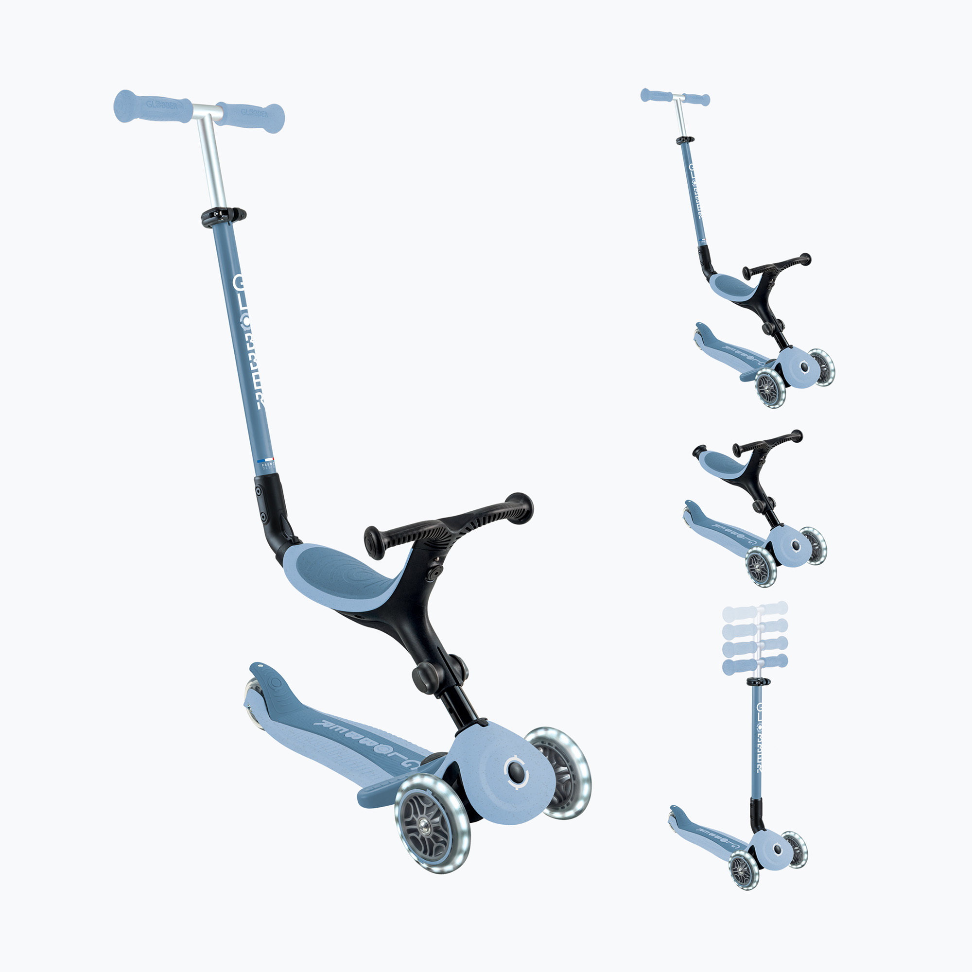 Hulajnoga trójkołowa dziecięca Globber Go.Up Active Ecologic Lights blueberry 