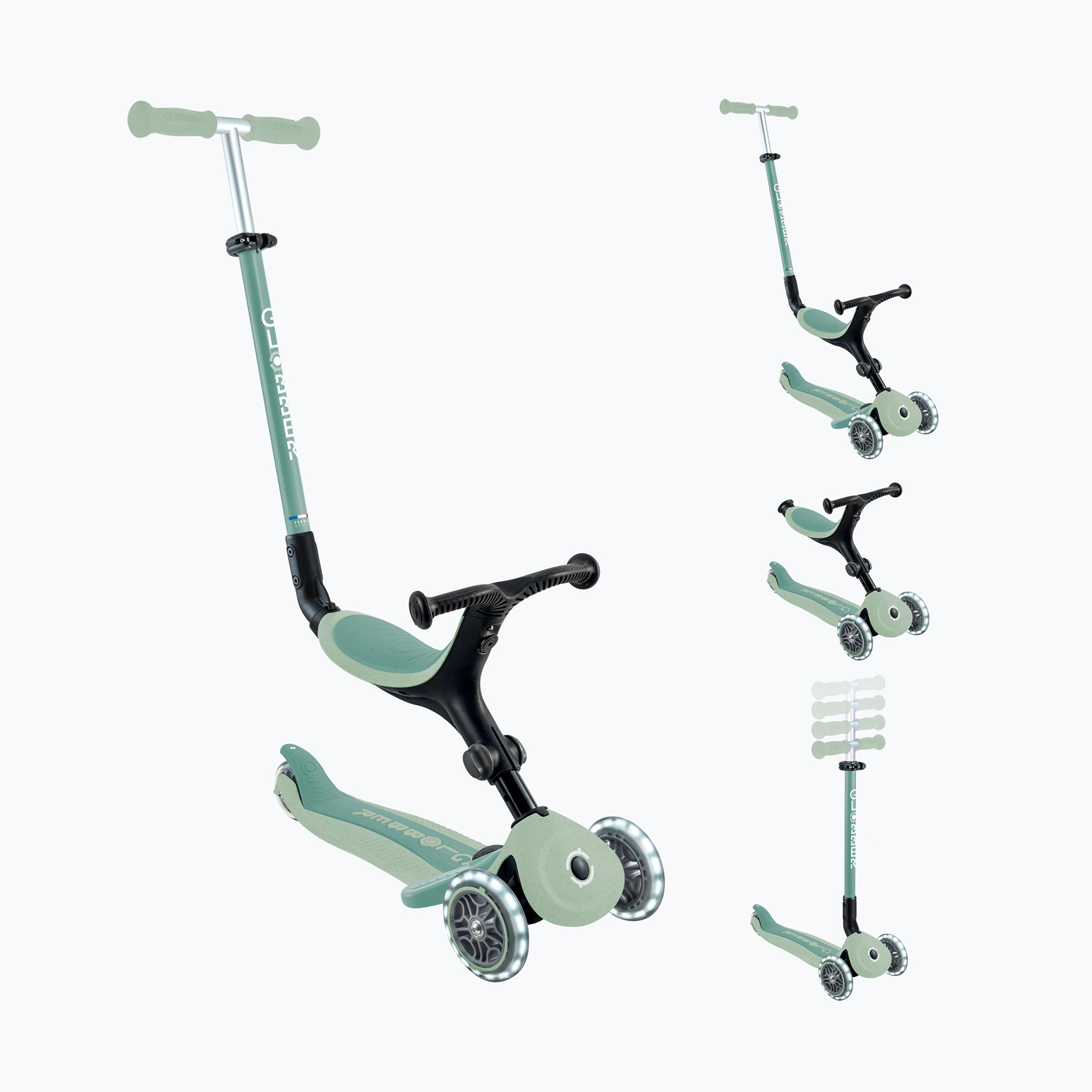 Hulajnoga trójkołowa dziecięca Globber Go.Up Active Ecologic Lights pistachio 