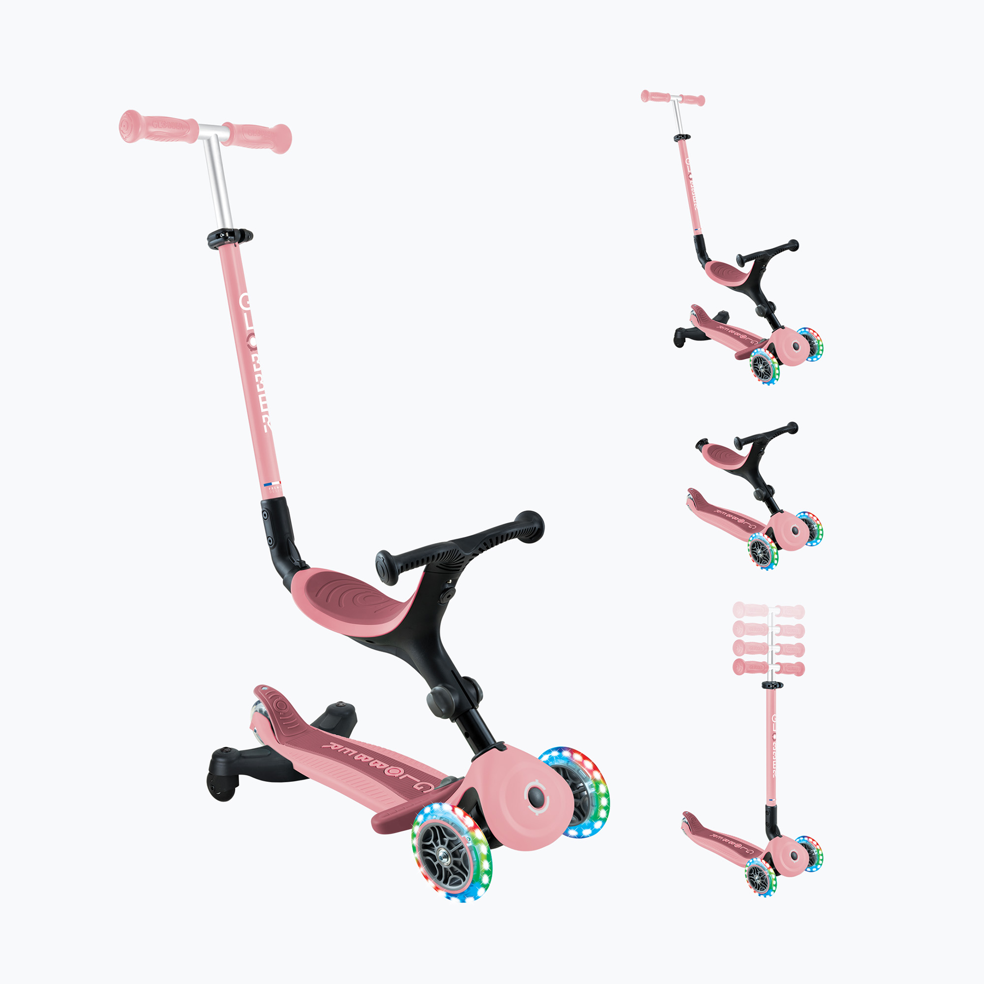 Hulajnoga trójkołowa dziecięca Globber Go.Up Active Lights 360 pink 