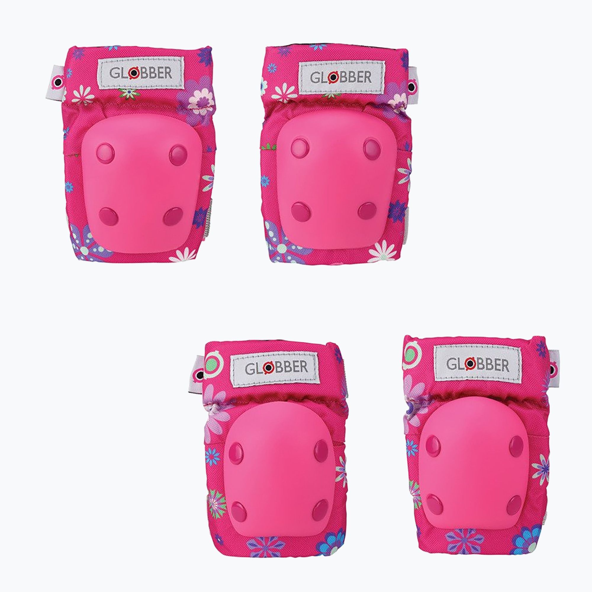 Globber Toddler deep pink/flowers baby protector set (XXS)