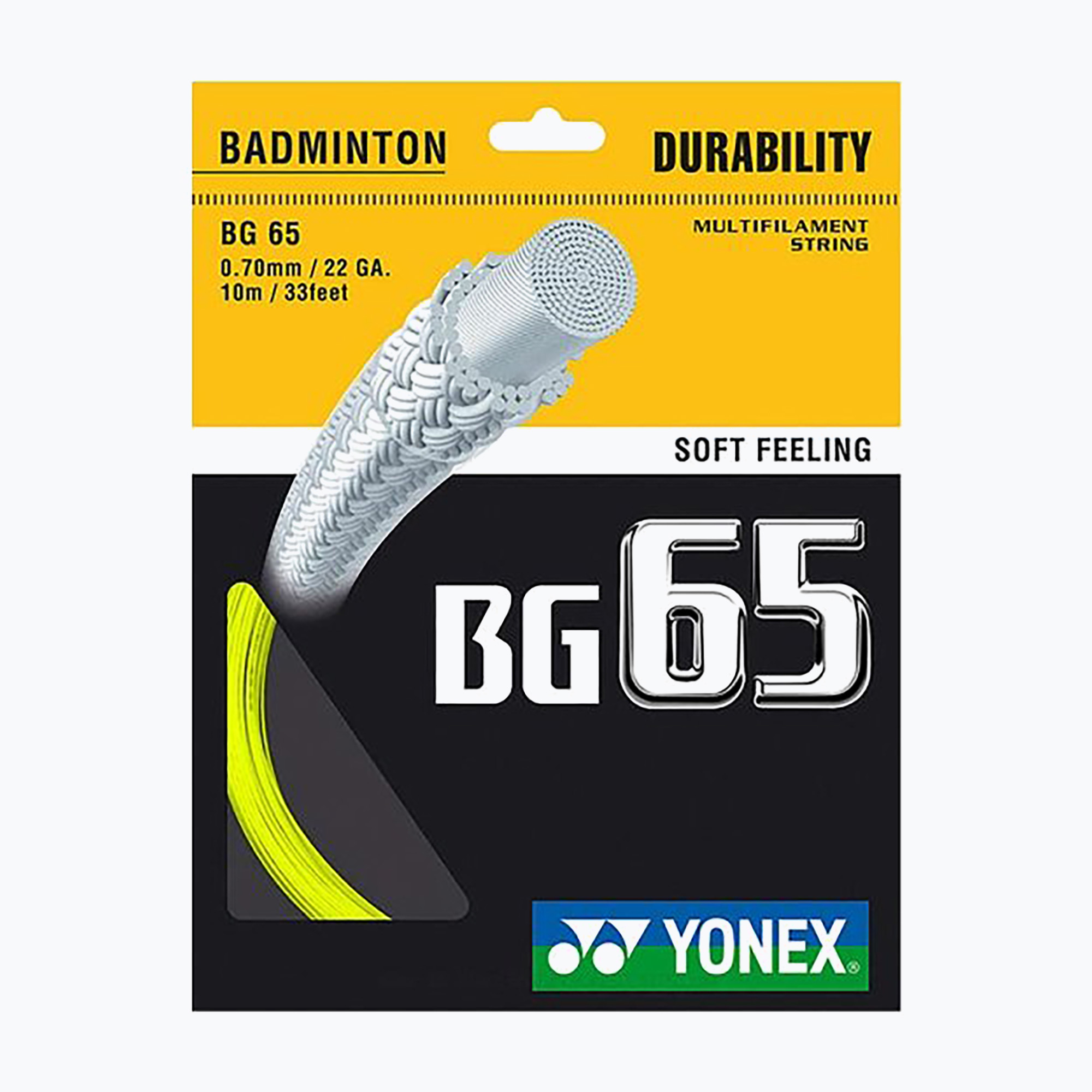 Badmintonové struny YONEX BG 65 Set 10 m žlté (BG 65 Set BG 65 Set)
