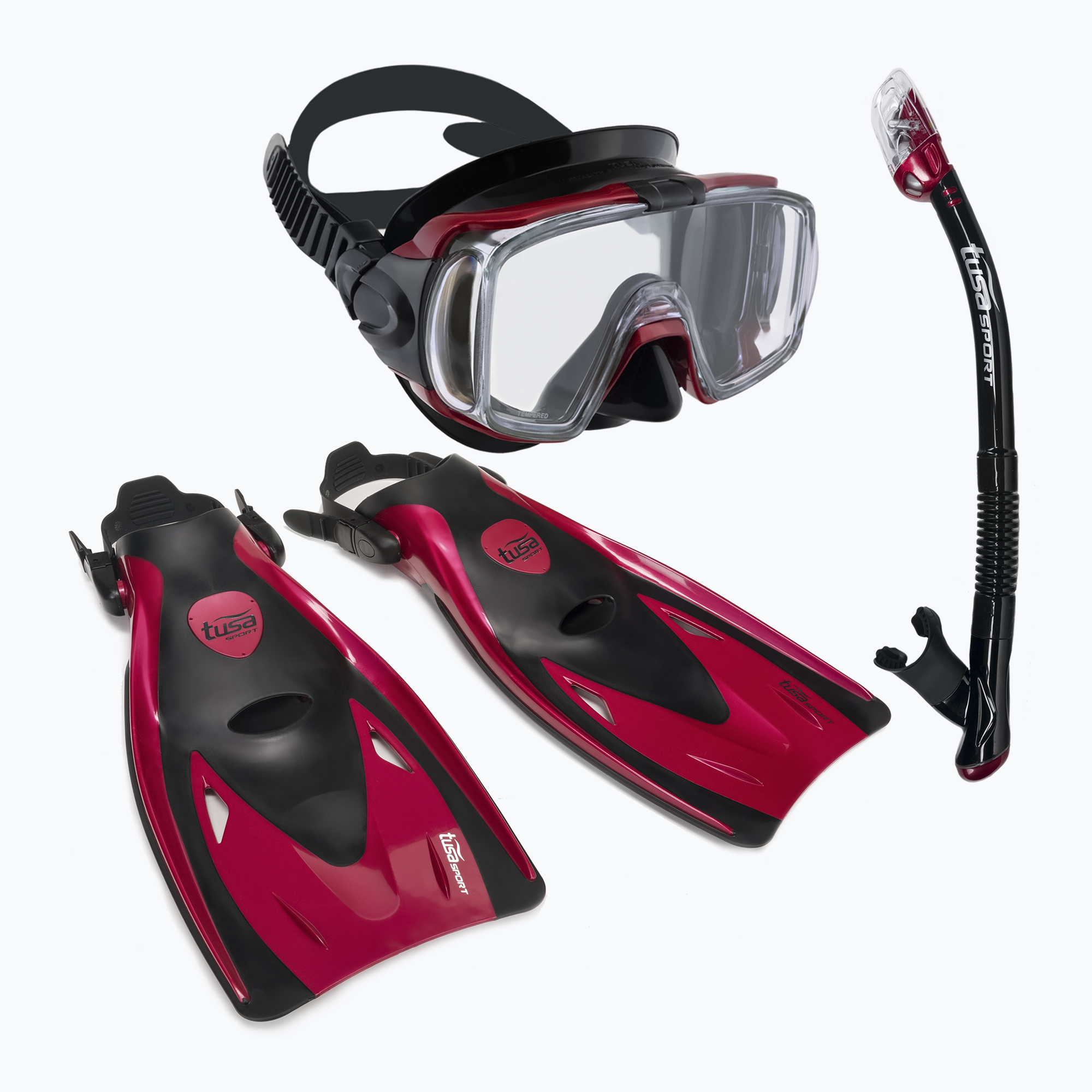 Zestaw do nurkowania TUSA Visio Tri-Ex UP-3521 czerwony/czarny 
