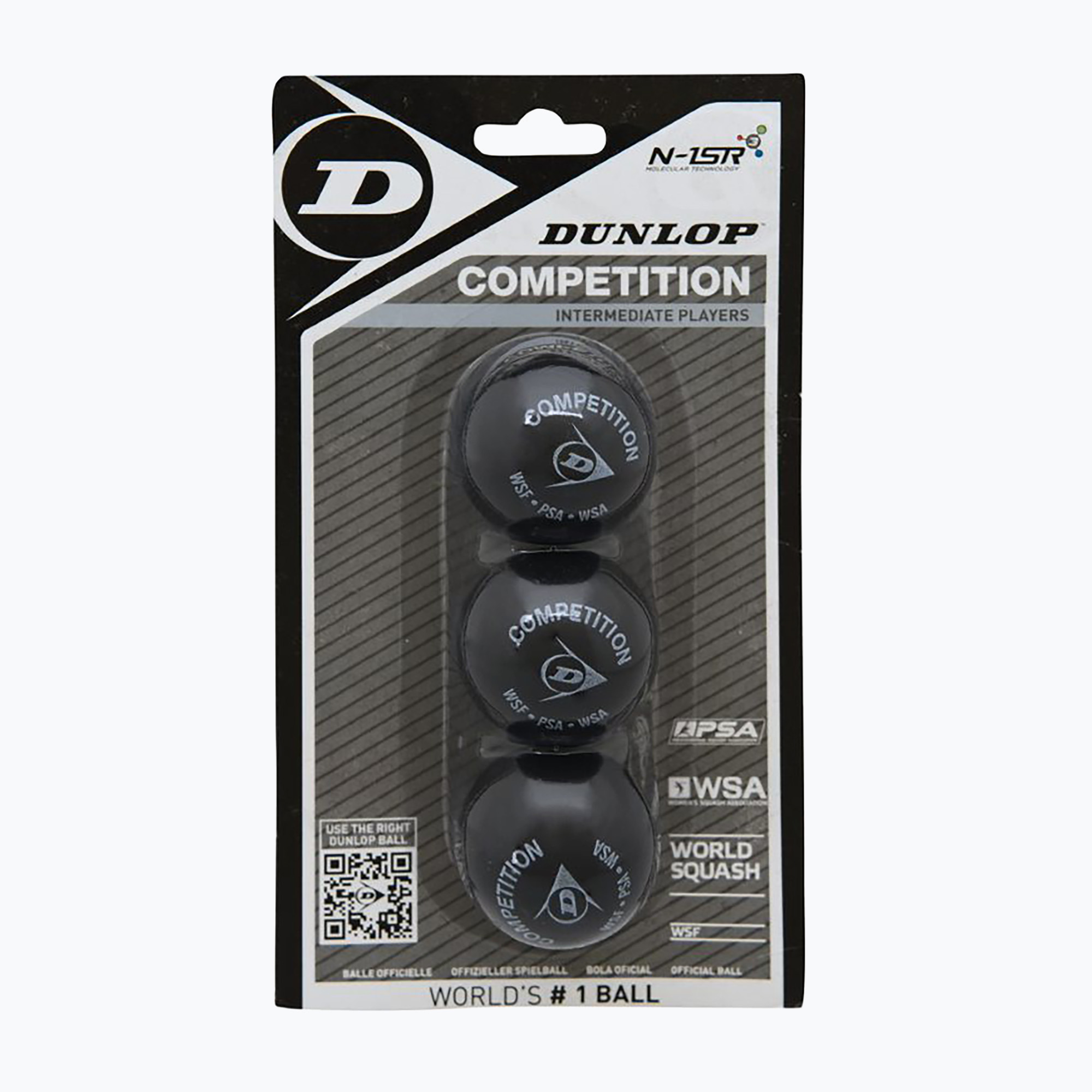 Squash labdák Dunlop Competition 3-Ball Blister fekete 700113 (Competition 3-Ball Blister 700113)