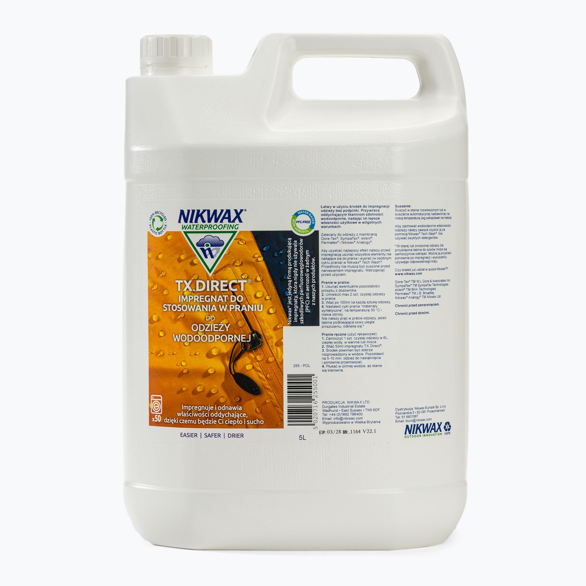 Impregnat do odzieży przeciwdeszczowej Nikwax TX Direct Wash-In 5000 ml 