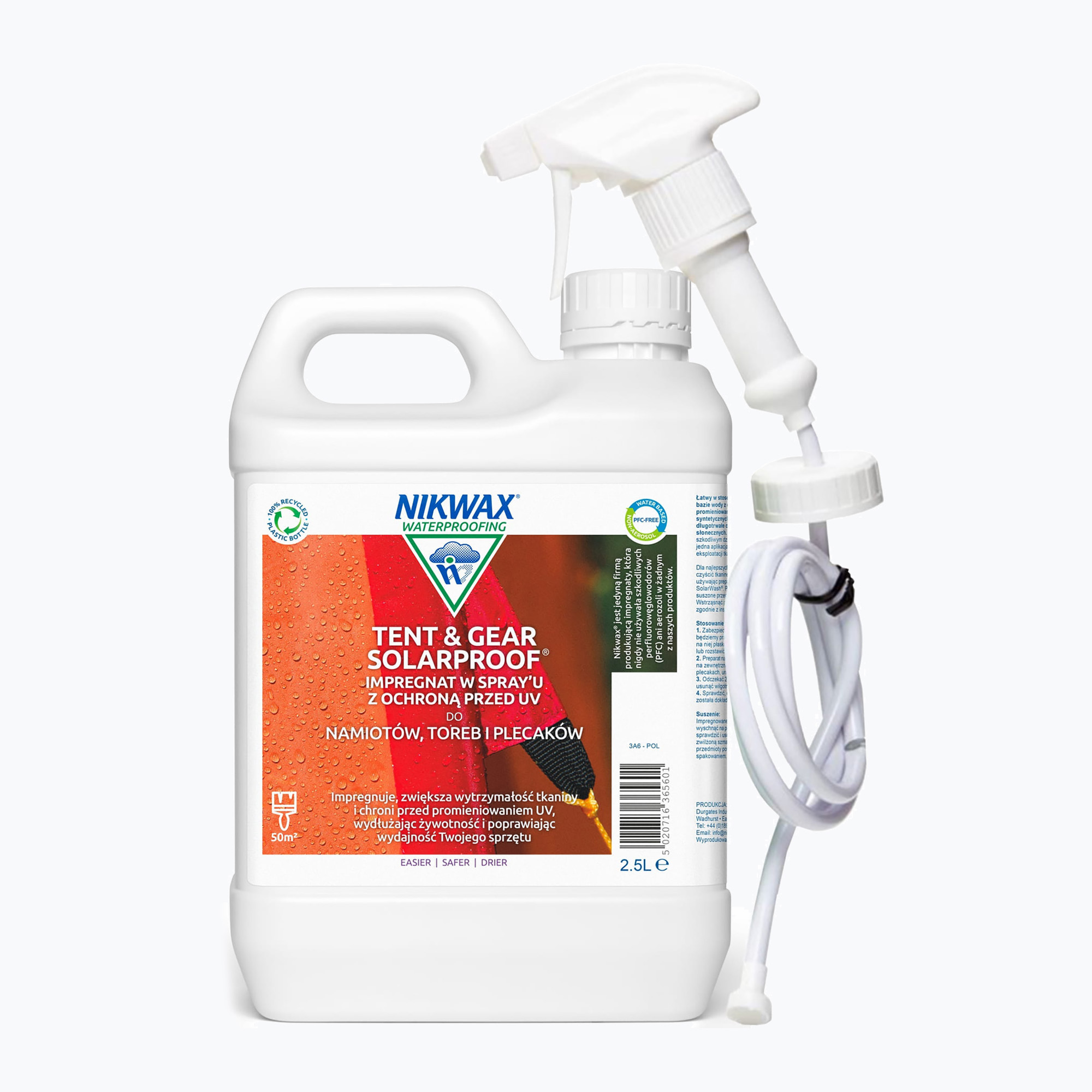 Impregnat do namiotów i sprzętu z ochroną UV Nikwax Tent & Gear SolarProof 2500 ml 