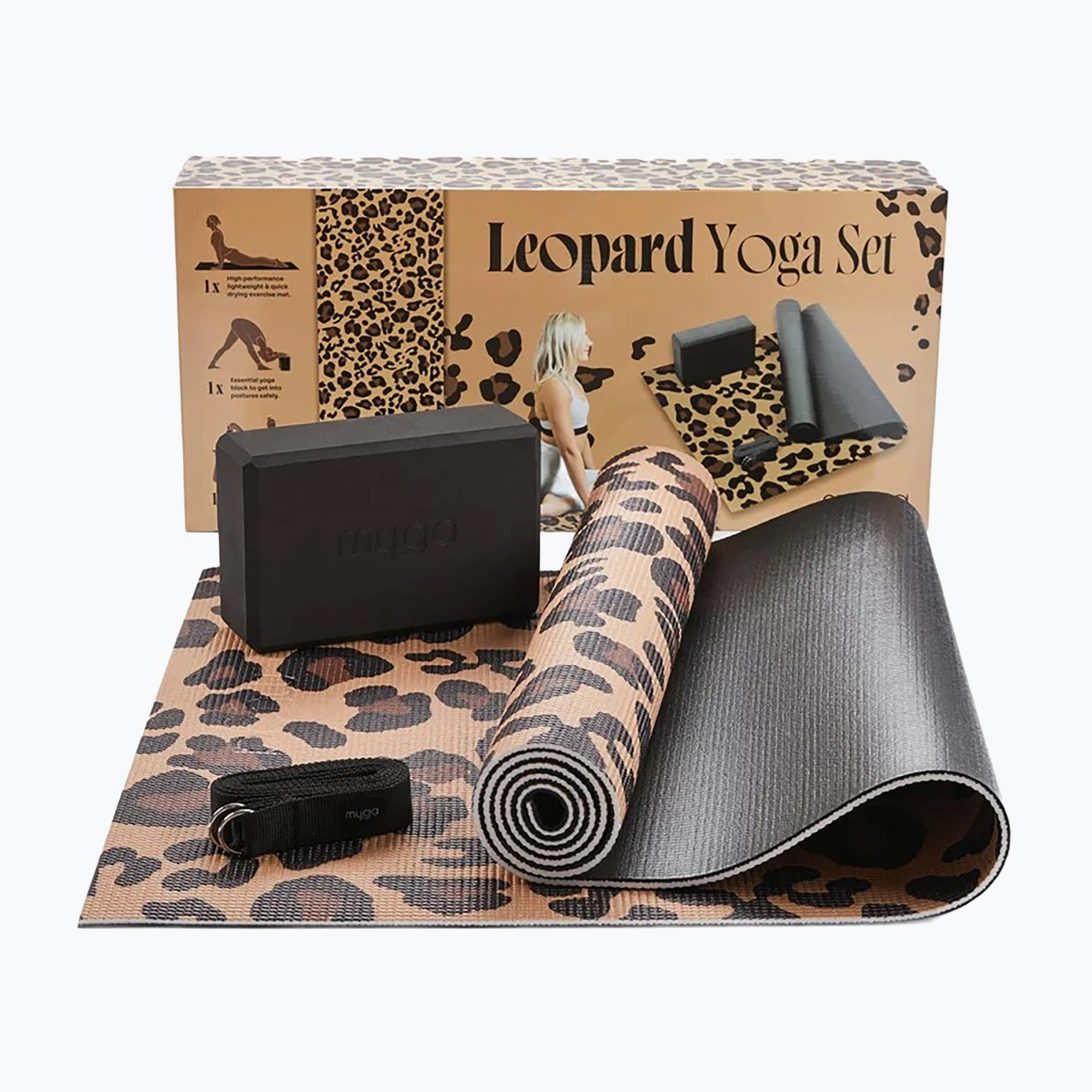 Set de yoga Myga Leopard Yoga Set brown