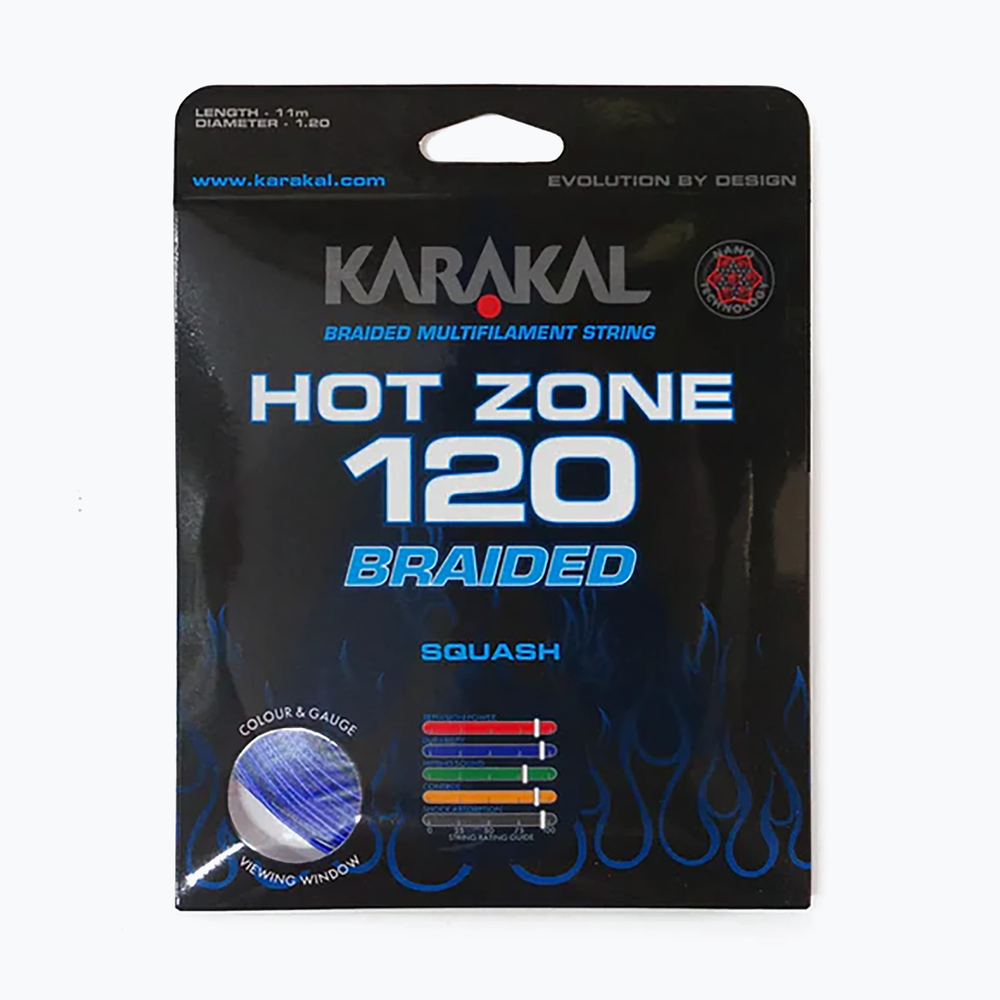 Squash húr Karakal Hot Zone Braided 120 11 m blue (Hot Zone Braided 120 KA6510)