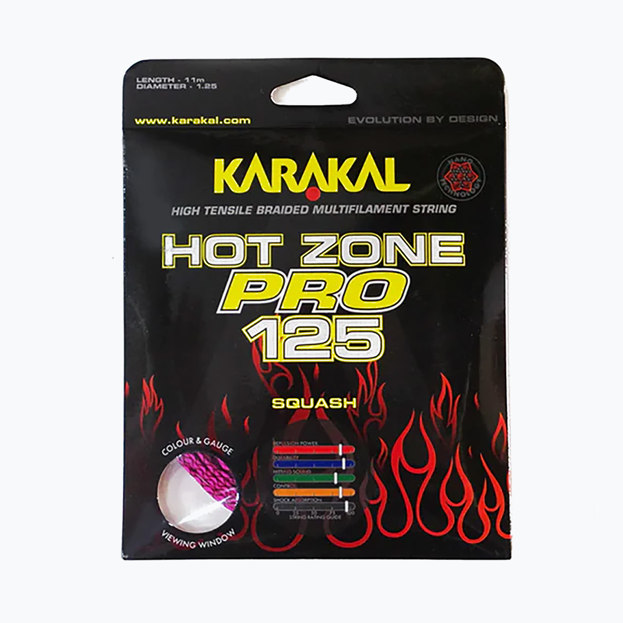 Squash húr Karakal Hot Zone Pro 125 11 m pink/black (Hot Zone Pro 125 KA6575)