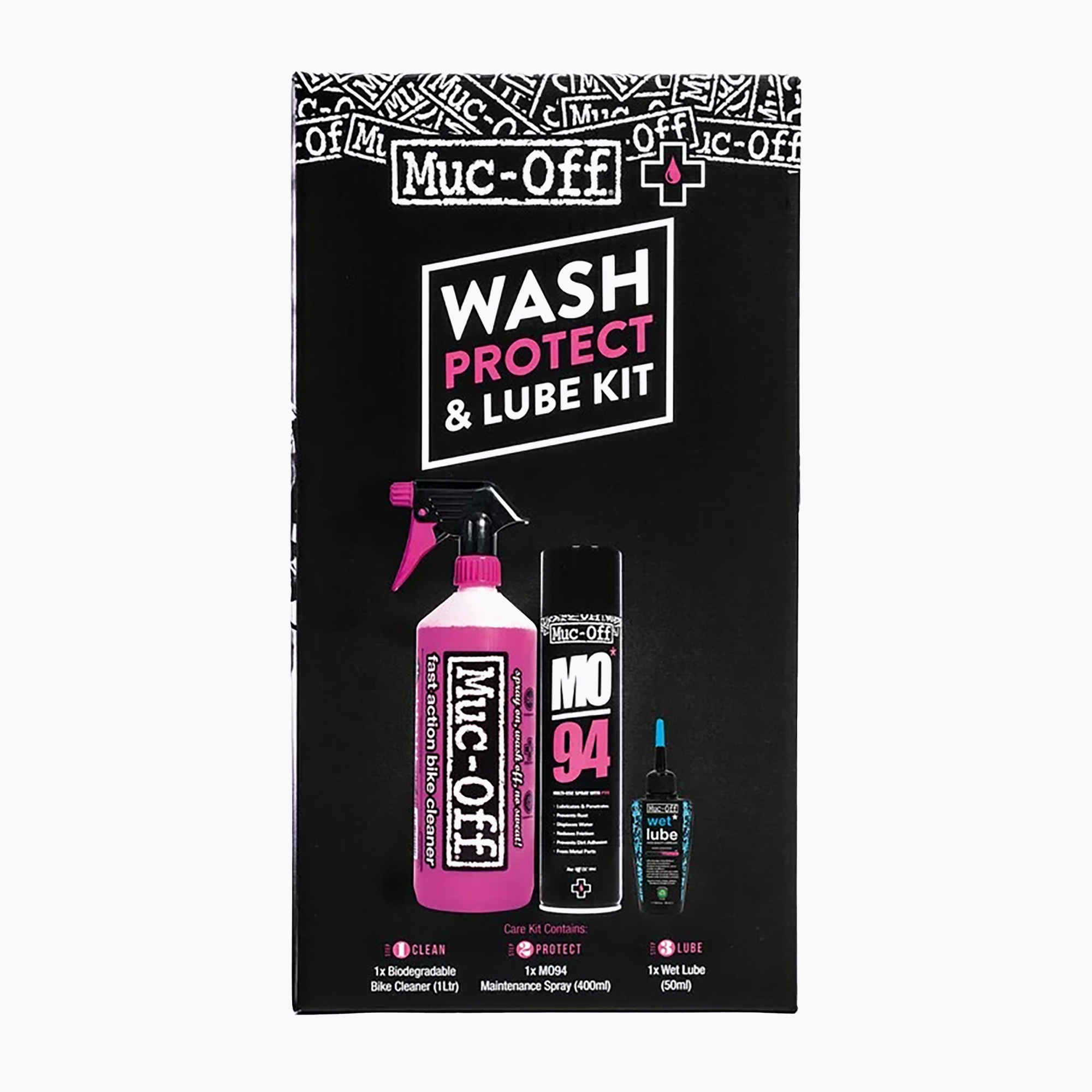 Комплект за грижа за велосипеда Muc-Off Clean, Protect and Lube (Wet Lube)