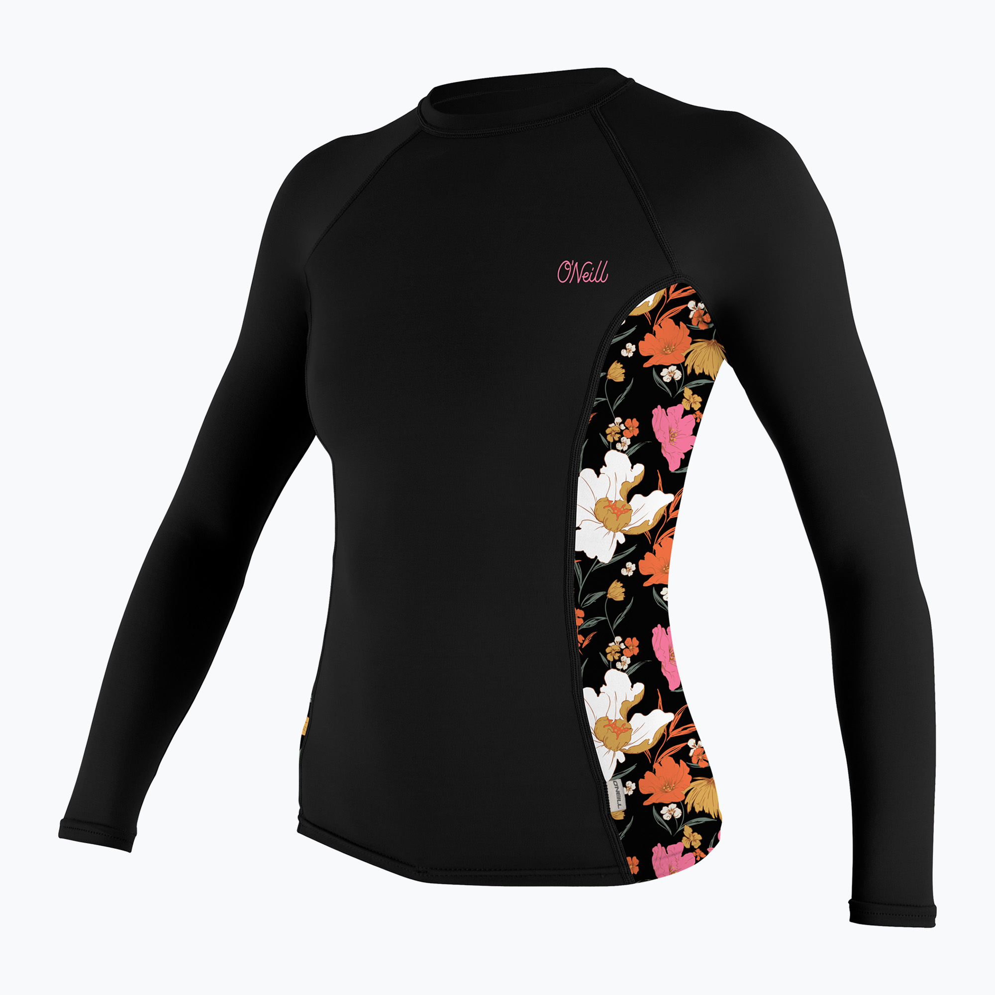 Women's swimming longsleeve O'Neill Side Print Rash Guard black/bluemchen (M)