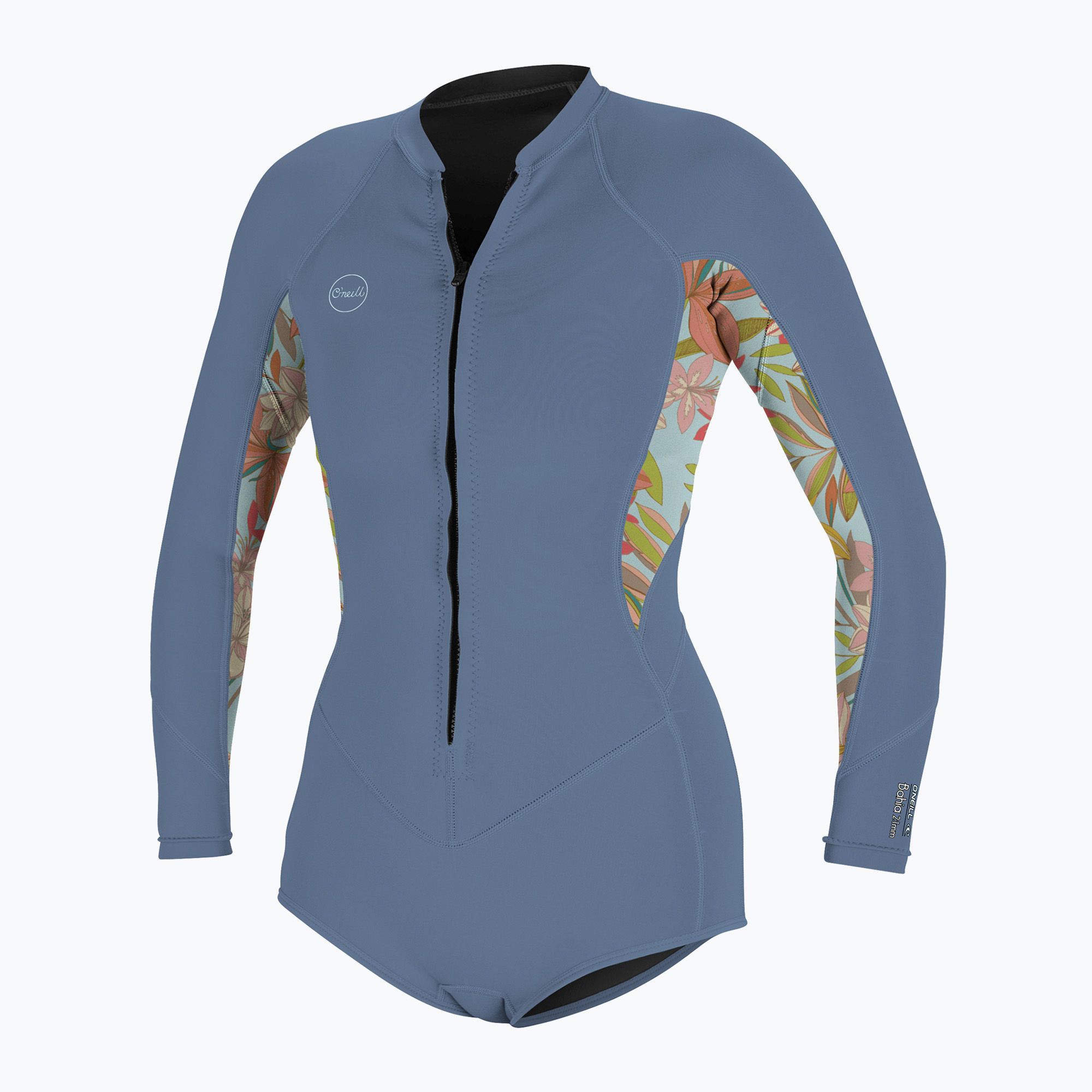 Pianka do pływania damska O'Neill Bahia 2/1 mm Front Zip Short Spring infinity/dahlia/infinity