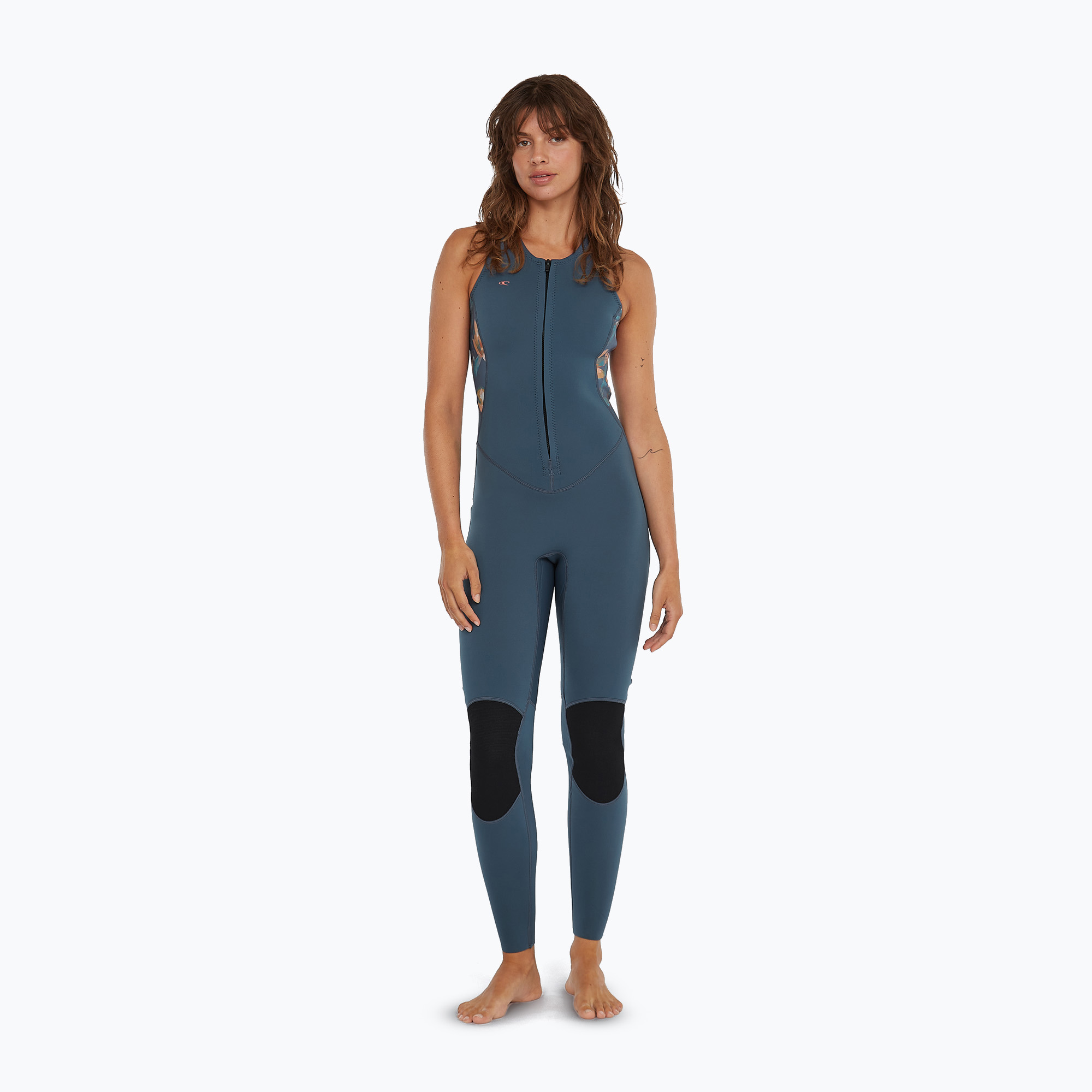 Pianka do pływania damska O'Neill Bahia 1,5 mm Front Zip Sleeveless Full copen blue/painted tropics 