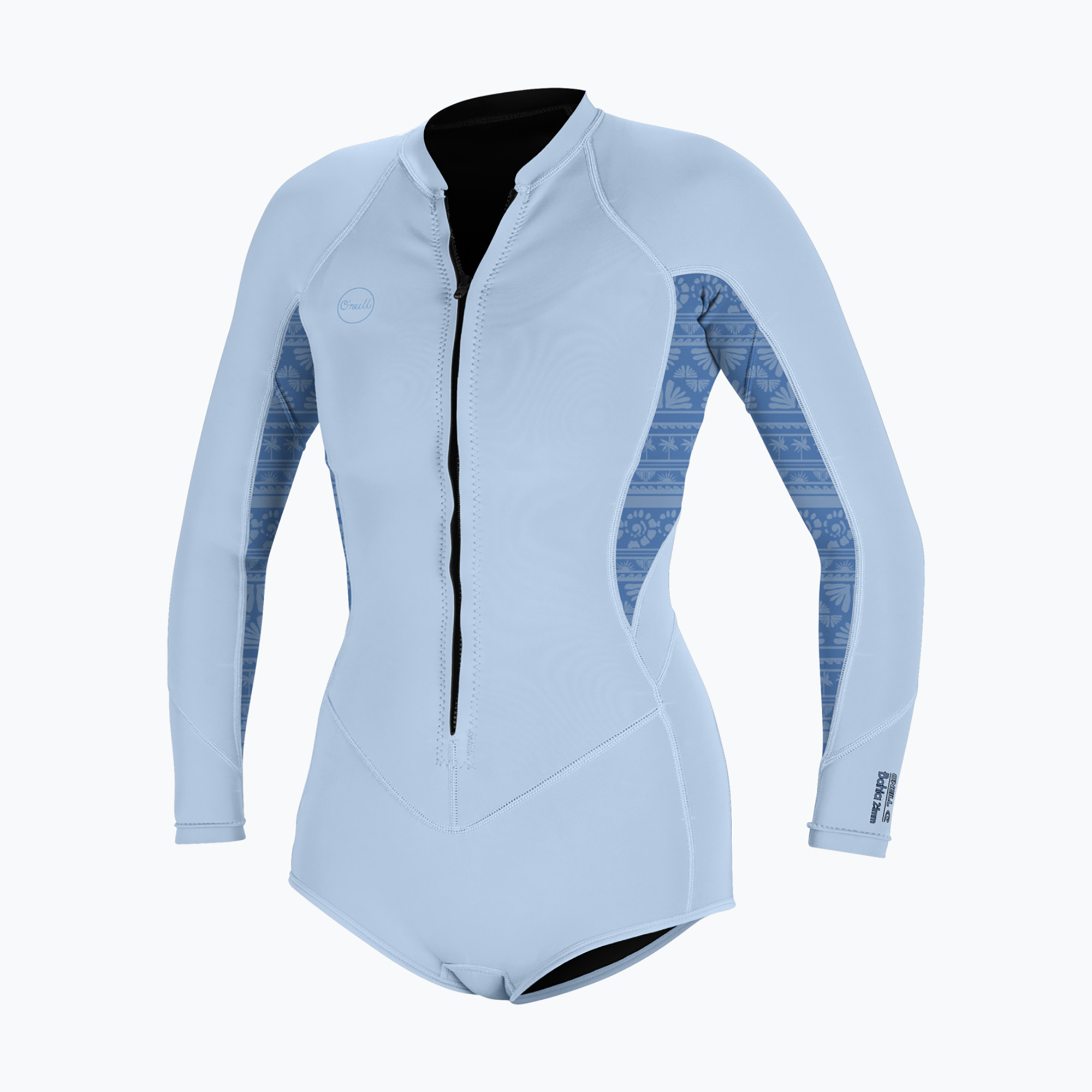 Pianka do pływania damska O'Neill Bahia 2/1 mm Front Zip Short Spring chambray blue/surf abstract 