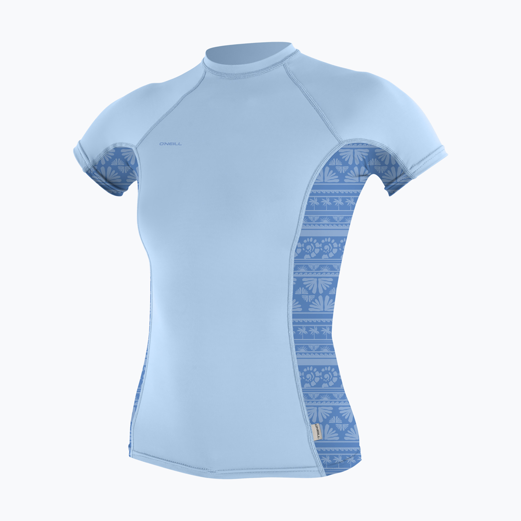 Koszulka do pływania damska O'Neill Hyperfreak Skins Rash Guard chambray blue/surf abstract 
