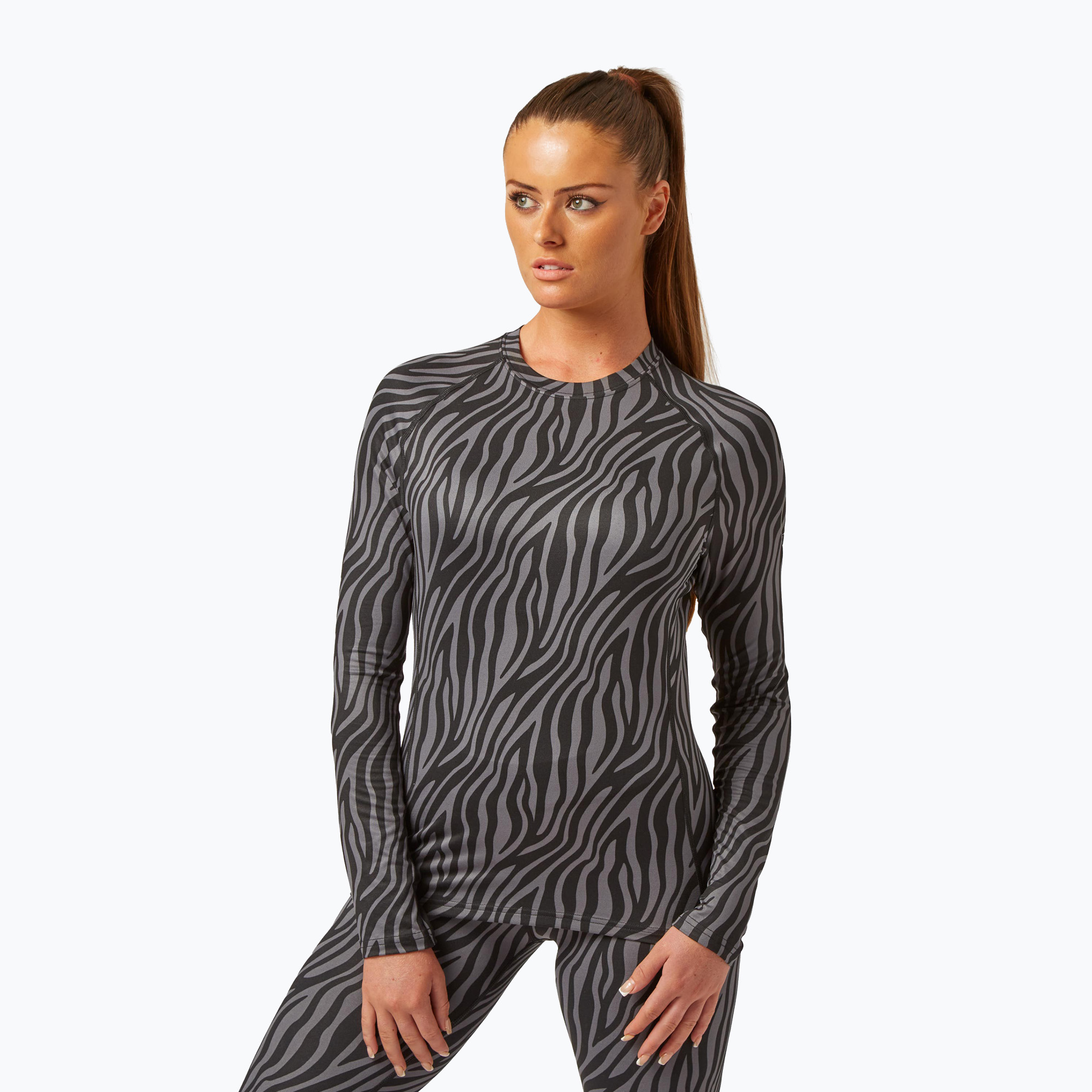 Surfanic Cozy Limited Edition Crew Neck Donna manica lunga termica zebra nera (XXL) (Cozy Limited Edition Crew Neck SWE2604)