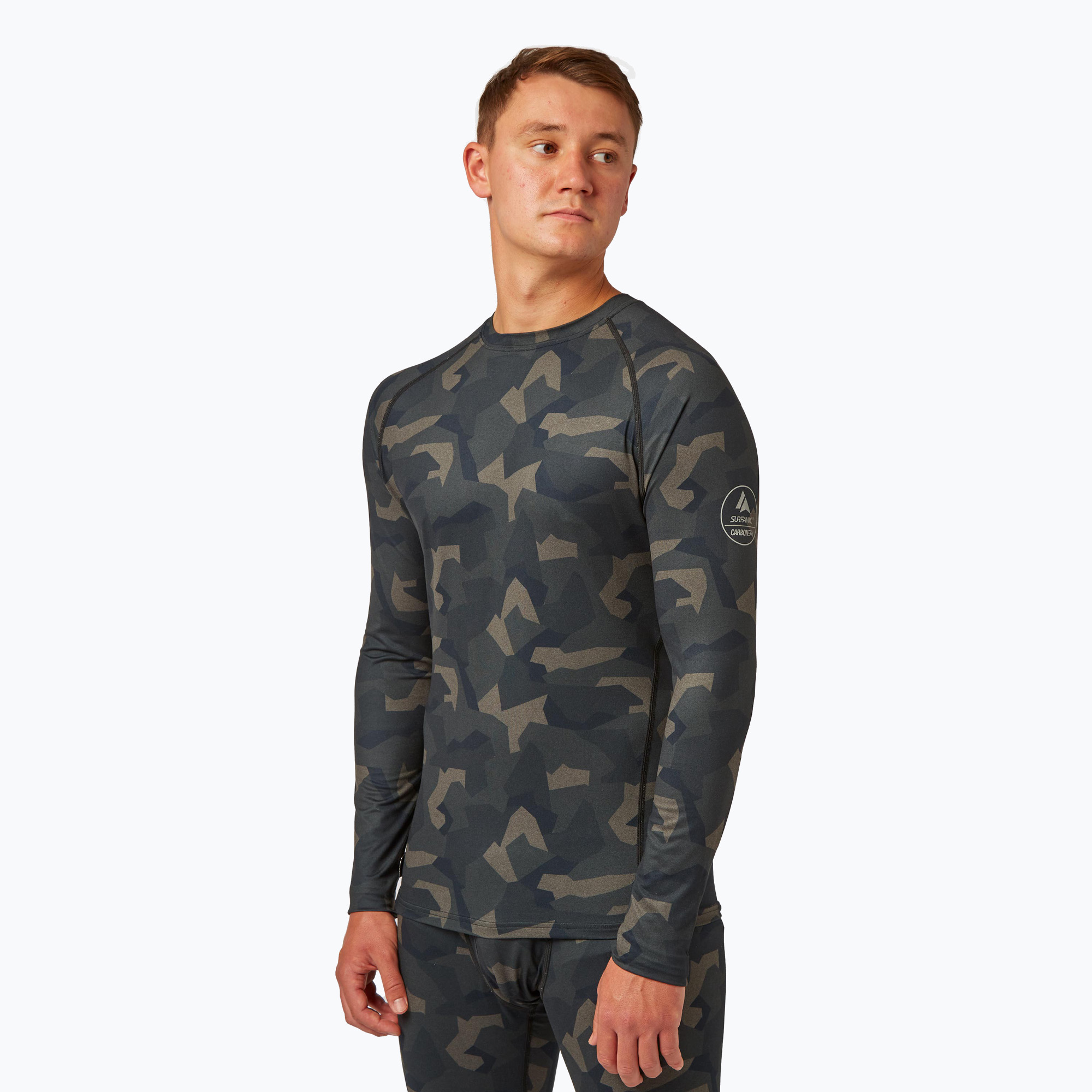 Longsleeve termoactiv pentru bărbați Surfanic Bodyfit Limited Edition Crew Neck forest geo camo (Bodyfit Limited Edition Crew Neck SWE1604500)