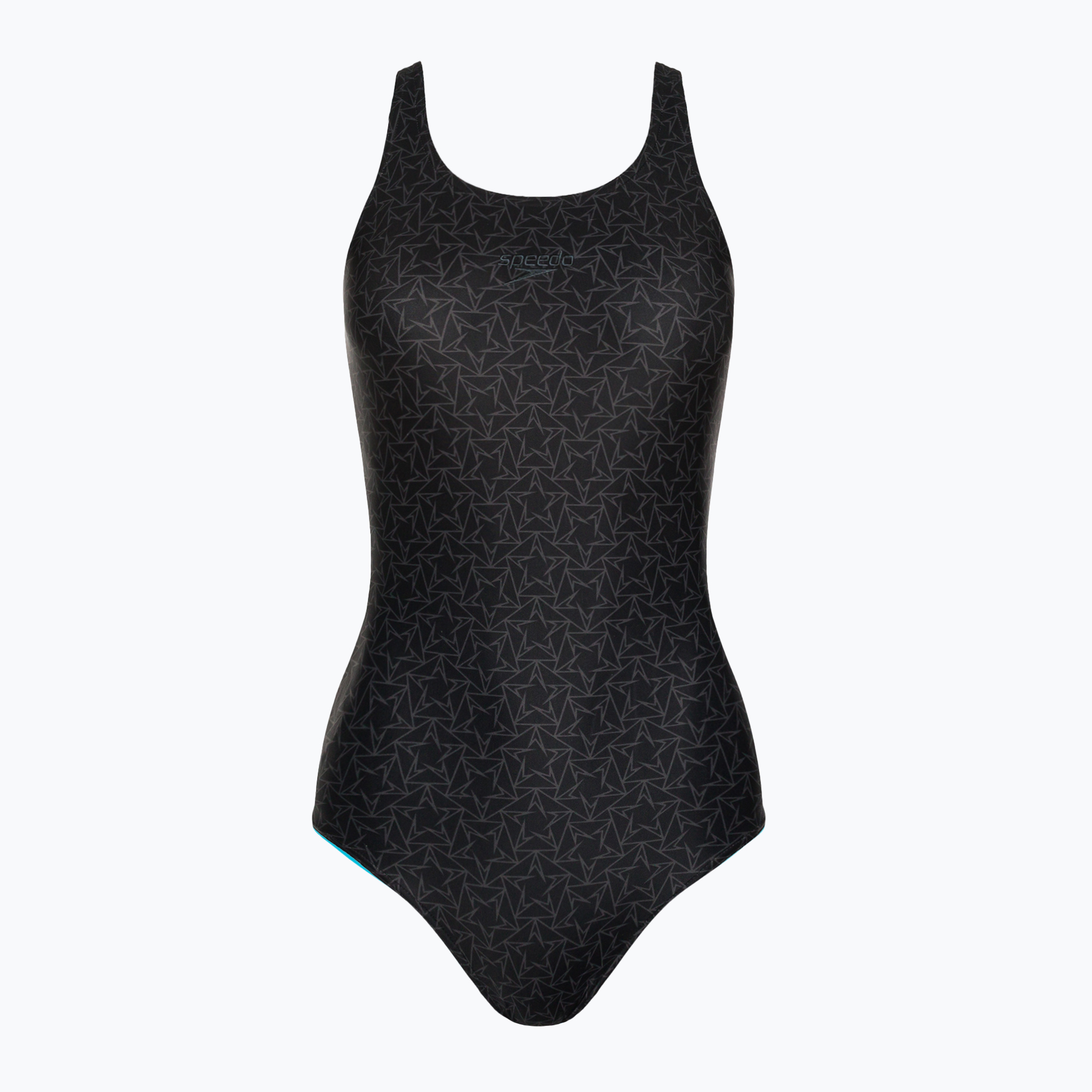 Speedo Boomstar Allover Muscleback дамски бански костюм от една част черно-сив 68-122999023