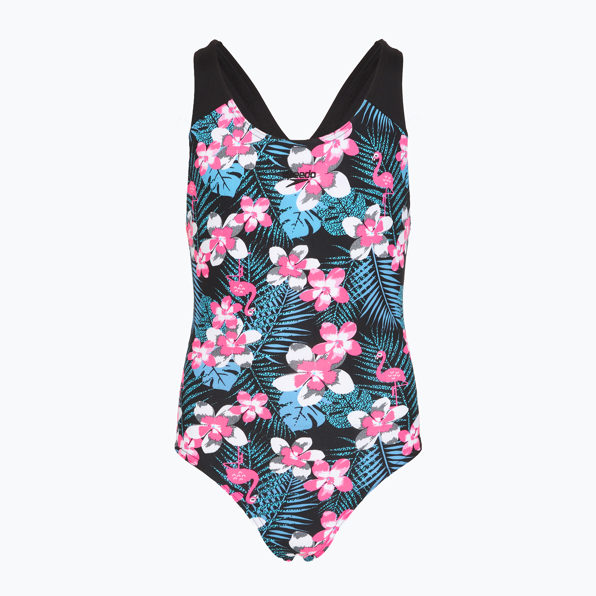 Speedo Allover Splashback blue/pink children's one-piece swimsuit (116 cm)
