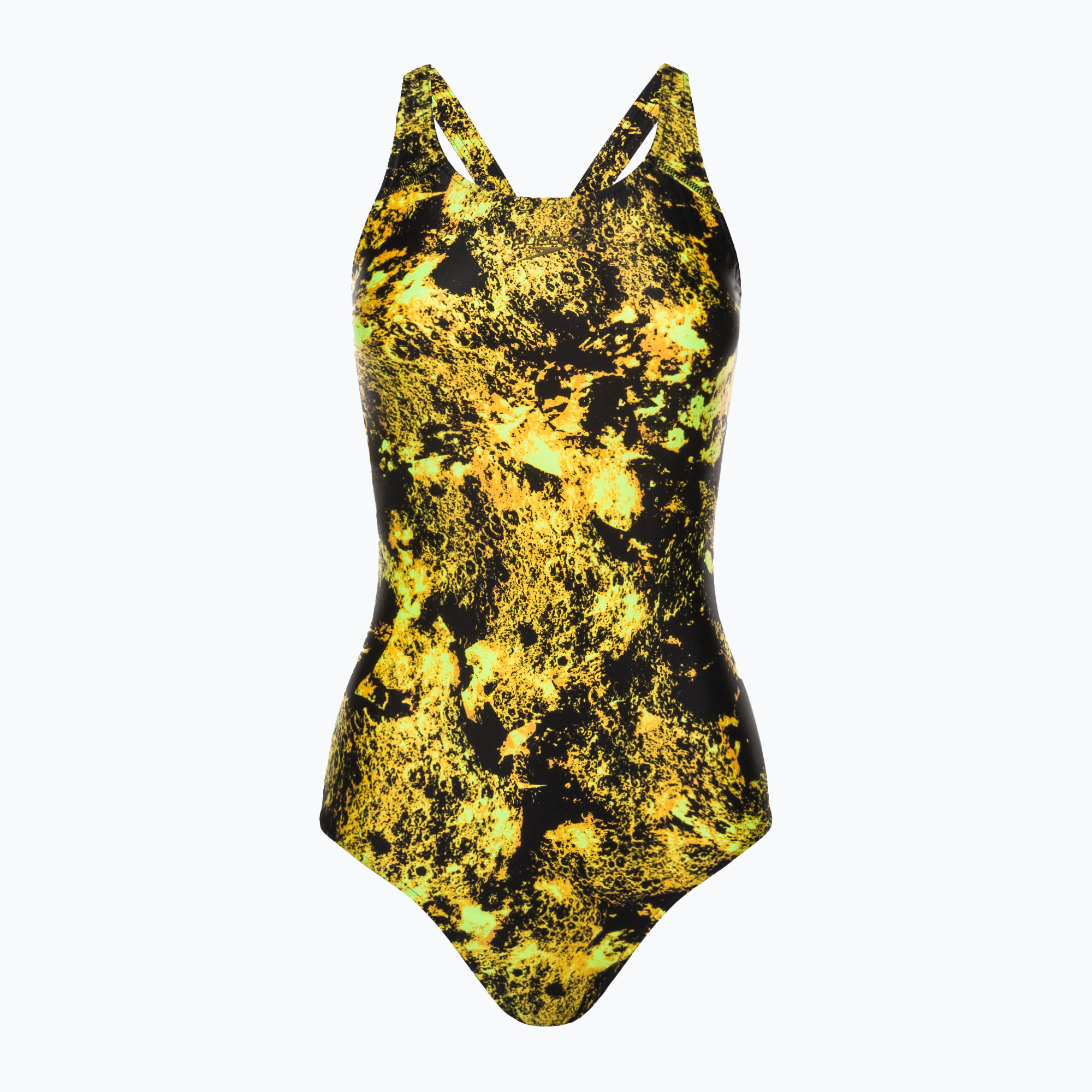 Costume intero Speedo Placement Powerback donna nero/giallo