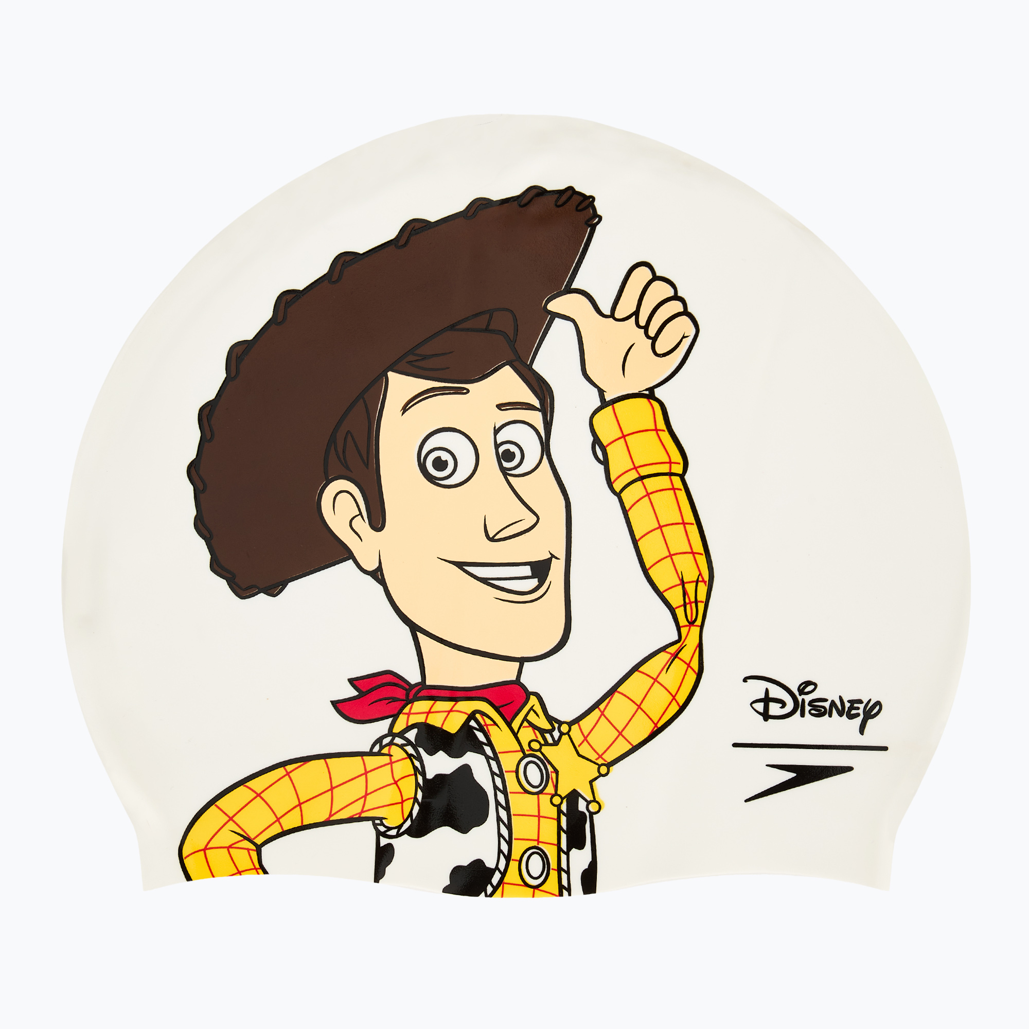 Детска шапка за плуване Speedo Slogan Print Woody бяла/жълта