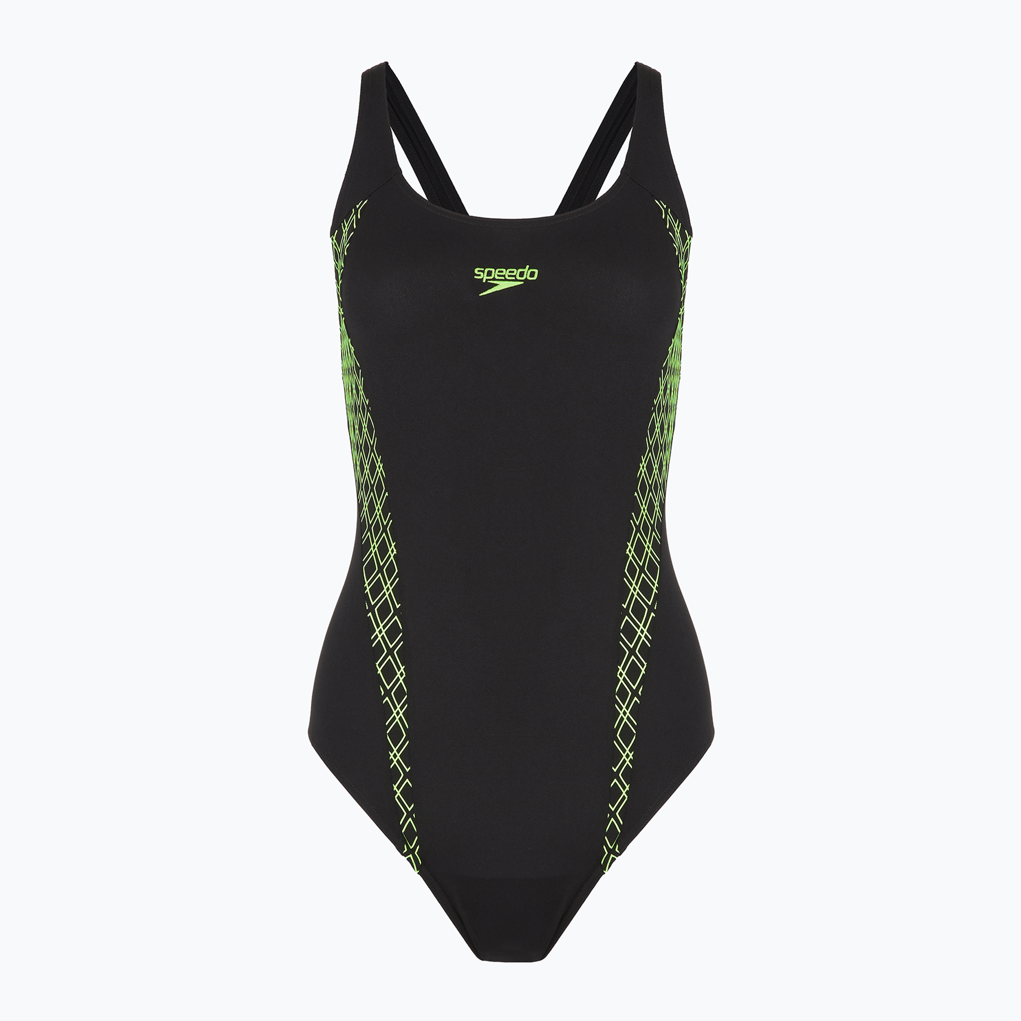 Speedo Panel Muscleback nero/verde, costume intero da donna (38) (Panel Muscleback 8-12769G026)