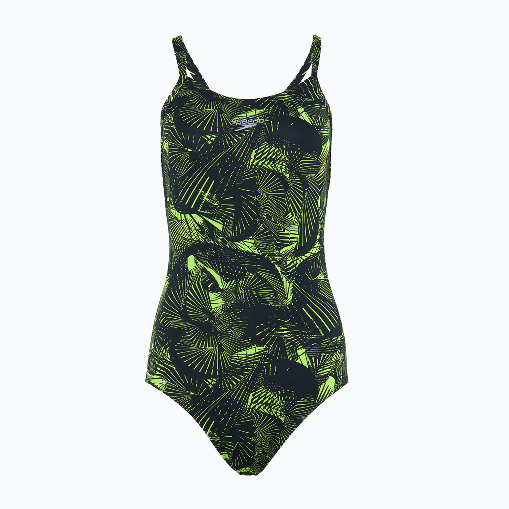 Costume intero Speedo donna Allover Fixed Crossback nero / atomic lime (32) (Allover Fixed Crossback 8-12847G604)