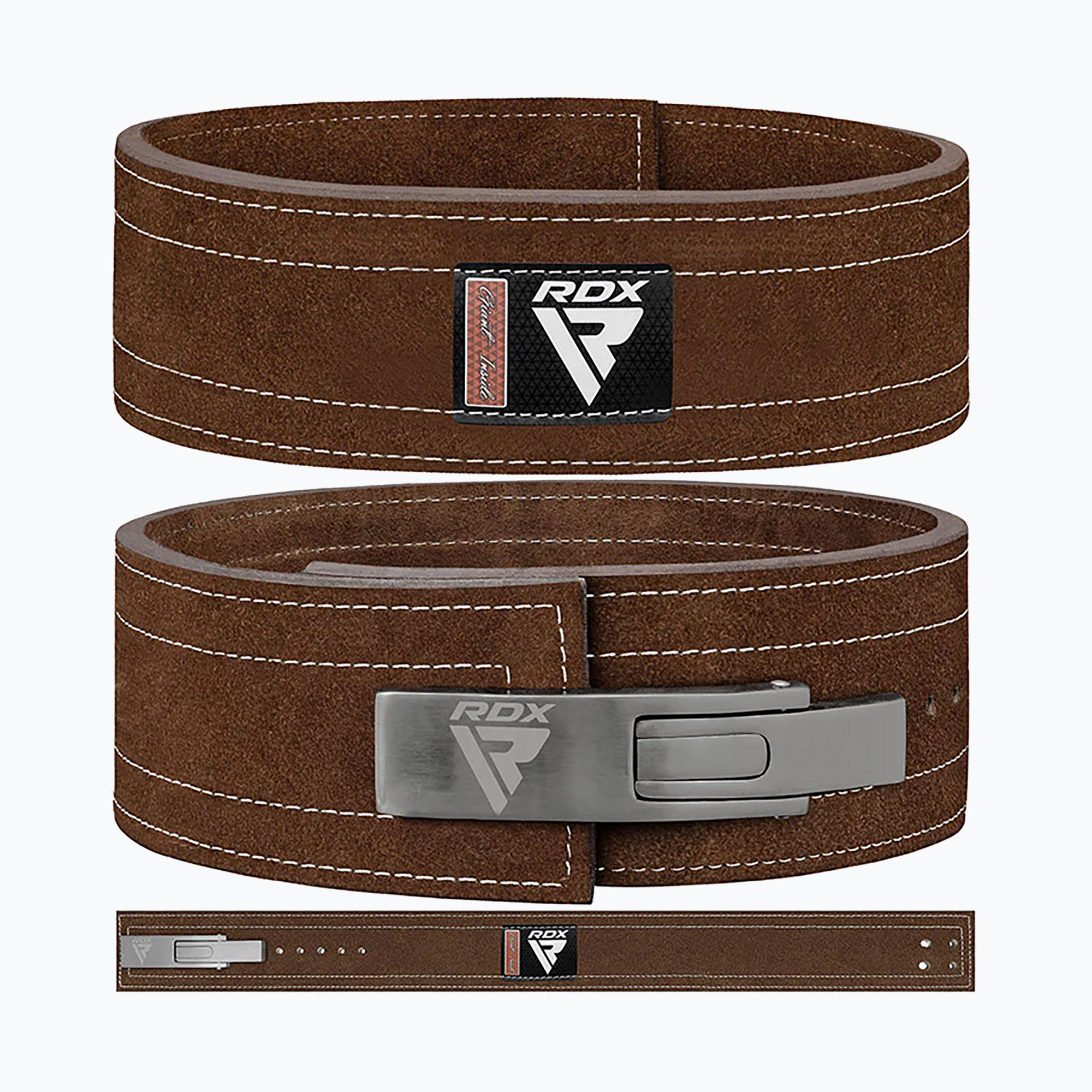 Pas do podnoszenia ciężarów RDX Pro Liver Buckle Lth brown 