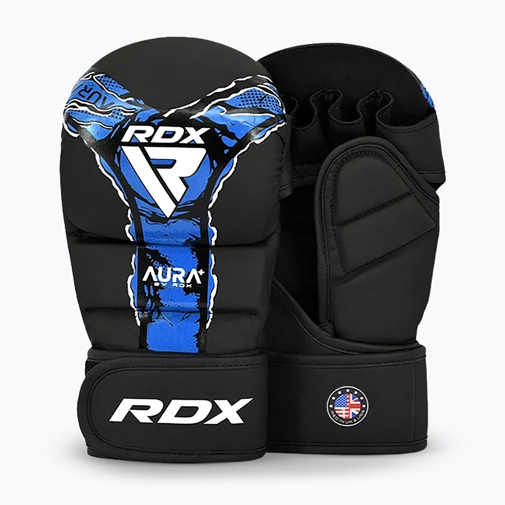 Ръкавици за ММА RDX Grappling Shooter New Aura F17 black/blue