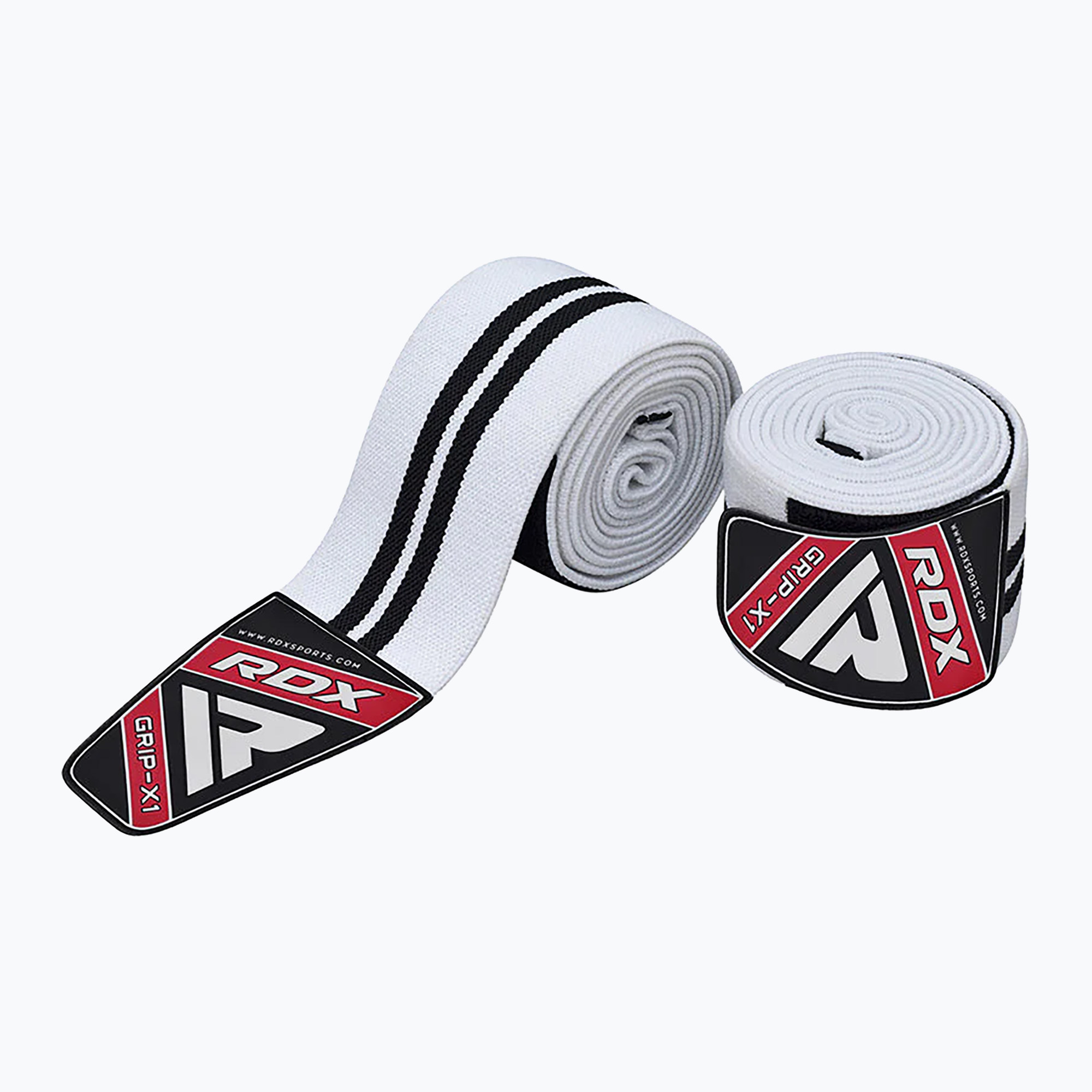 Benzi pentru genunchi RDX Compression Elasticated Knee Wrap white (Compression Elasticated Knee Wrap WAH-K1W+)