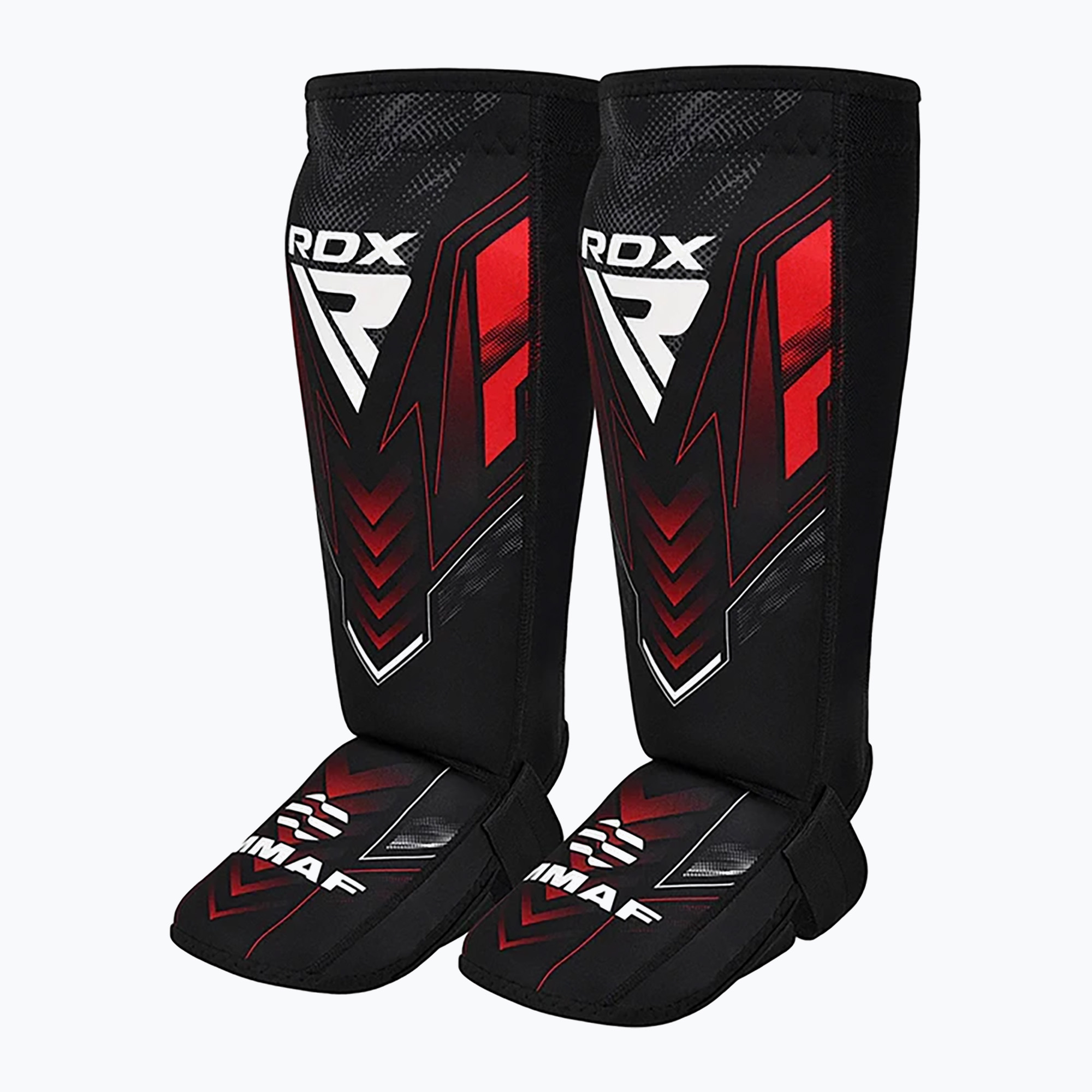 Ochraniacze piszczeli i stóp RDX IMMAF Approved Neoprene Shin Instep red 