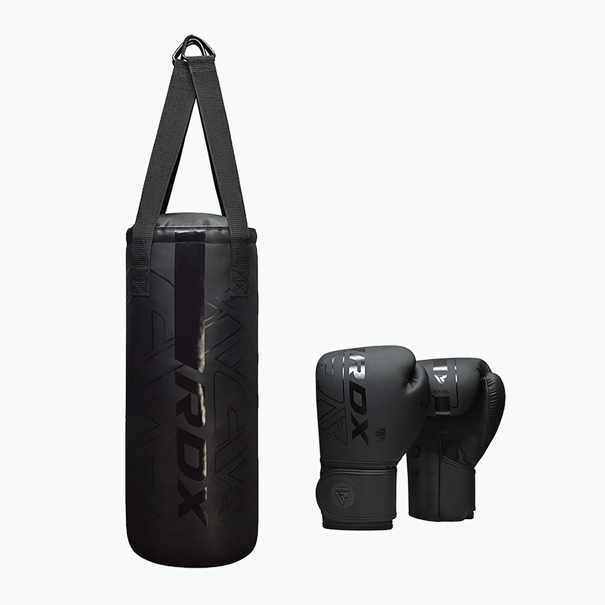 Worek bokserski RDX F6 Junior Punch Bag + Boxing Gloves matte black 