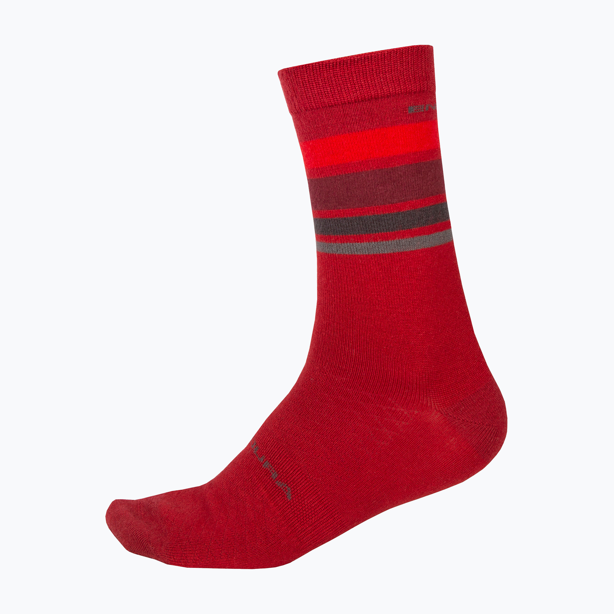 Kerékpáros zokni Endura BaaBaa Merino Stripe red (BaaBaa Merino Stripe E1234RD)