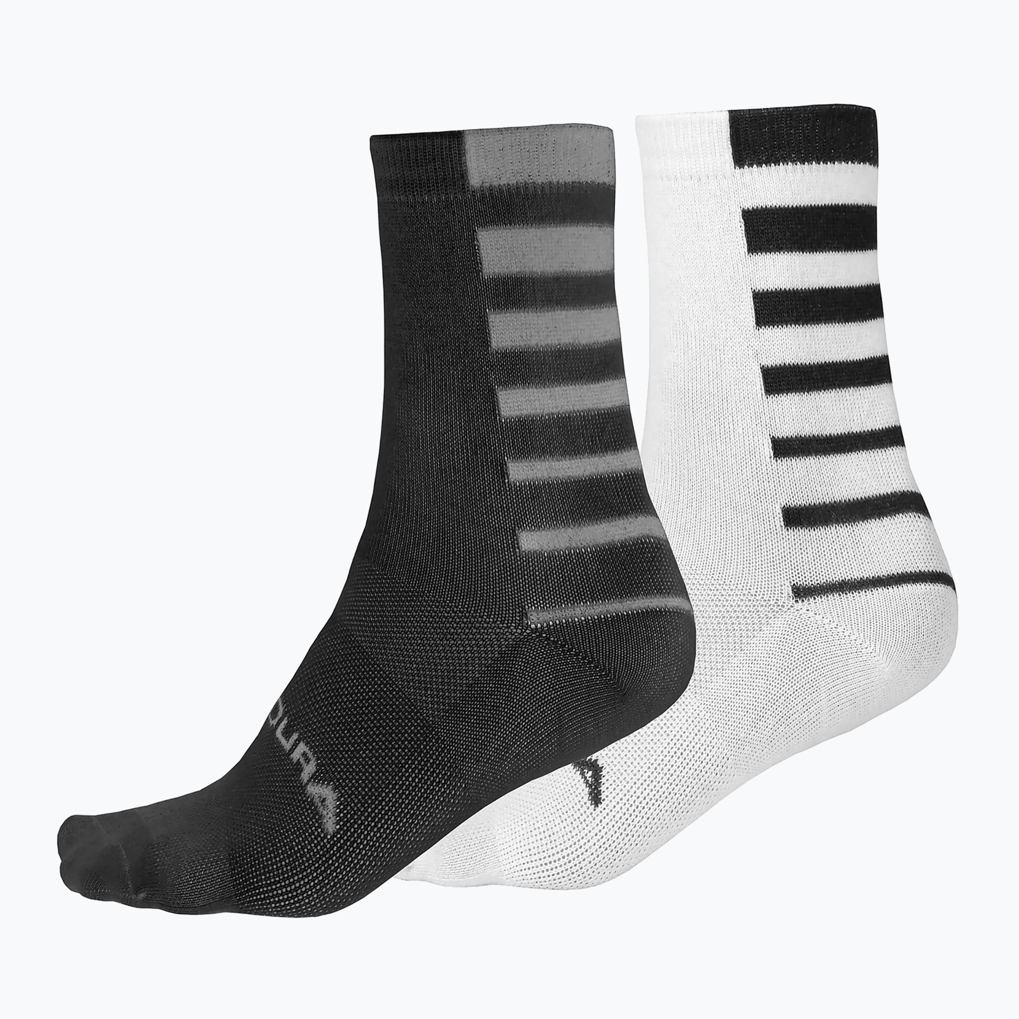 Férfi kerékpáros zokni Endura Coolmax Stripe 2-pak black (Coolmax Stripe 2Pack E1264BK)