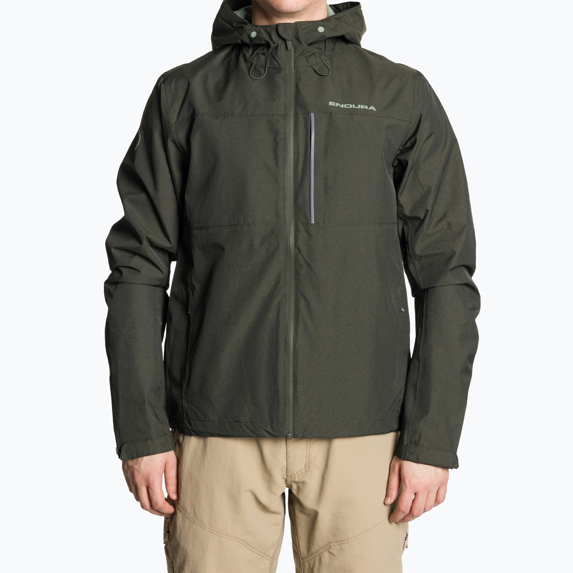 Pánska cyklistická bunda Endura Hummvee Waterproof Hooded bottle green (Hummvee Waterproof Hooded E9156)