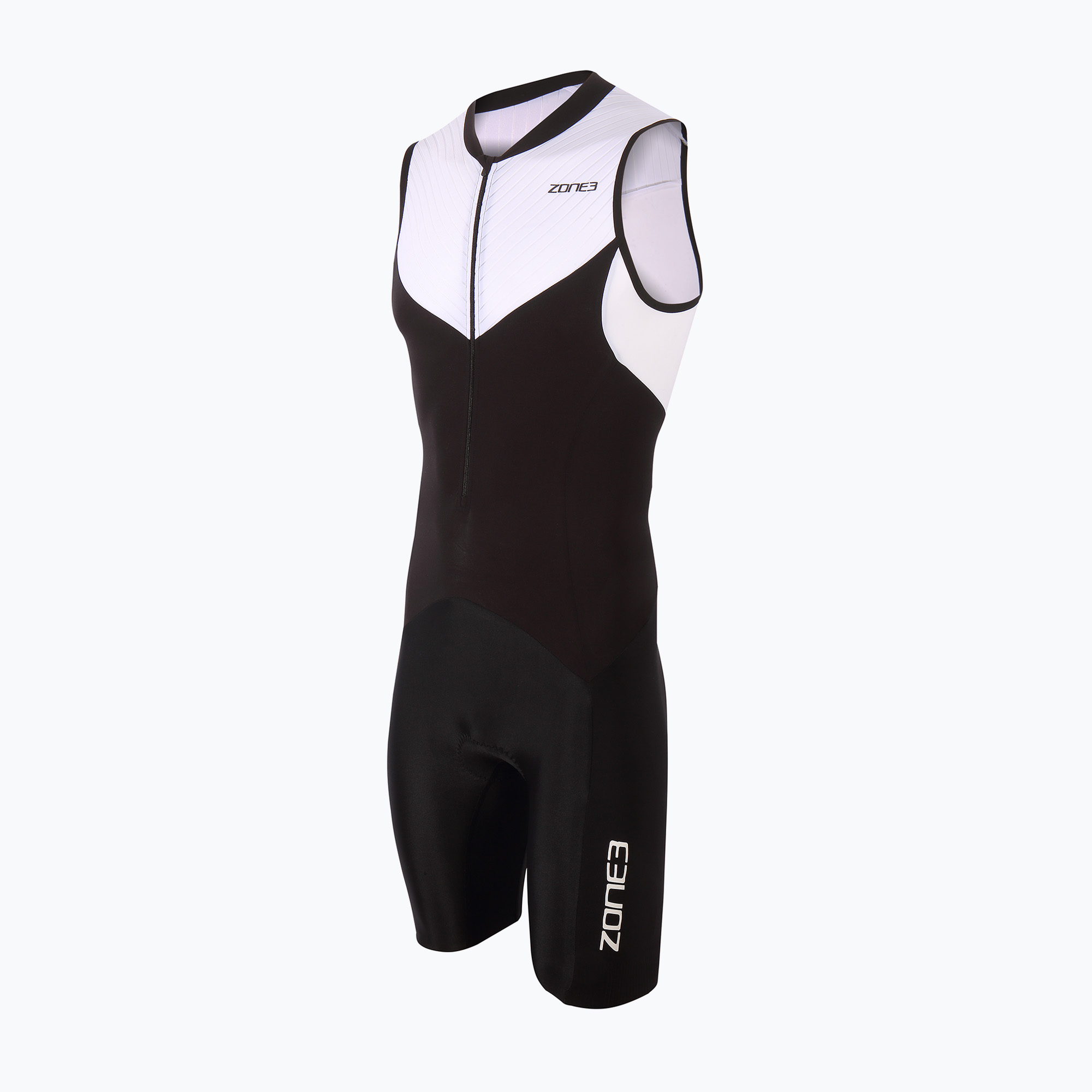 Férfi triatlonruha ZONE3 Lava Long Distance Trisuit black/white/red (Lava Long Distance Trisuit TS20MLTS101)