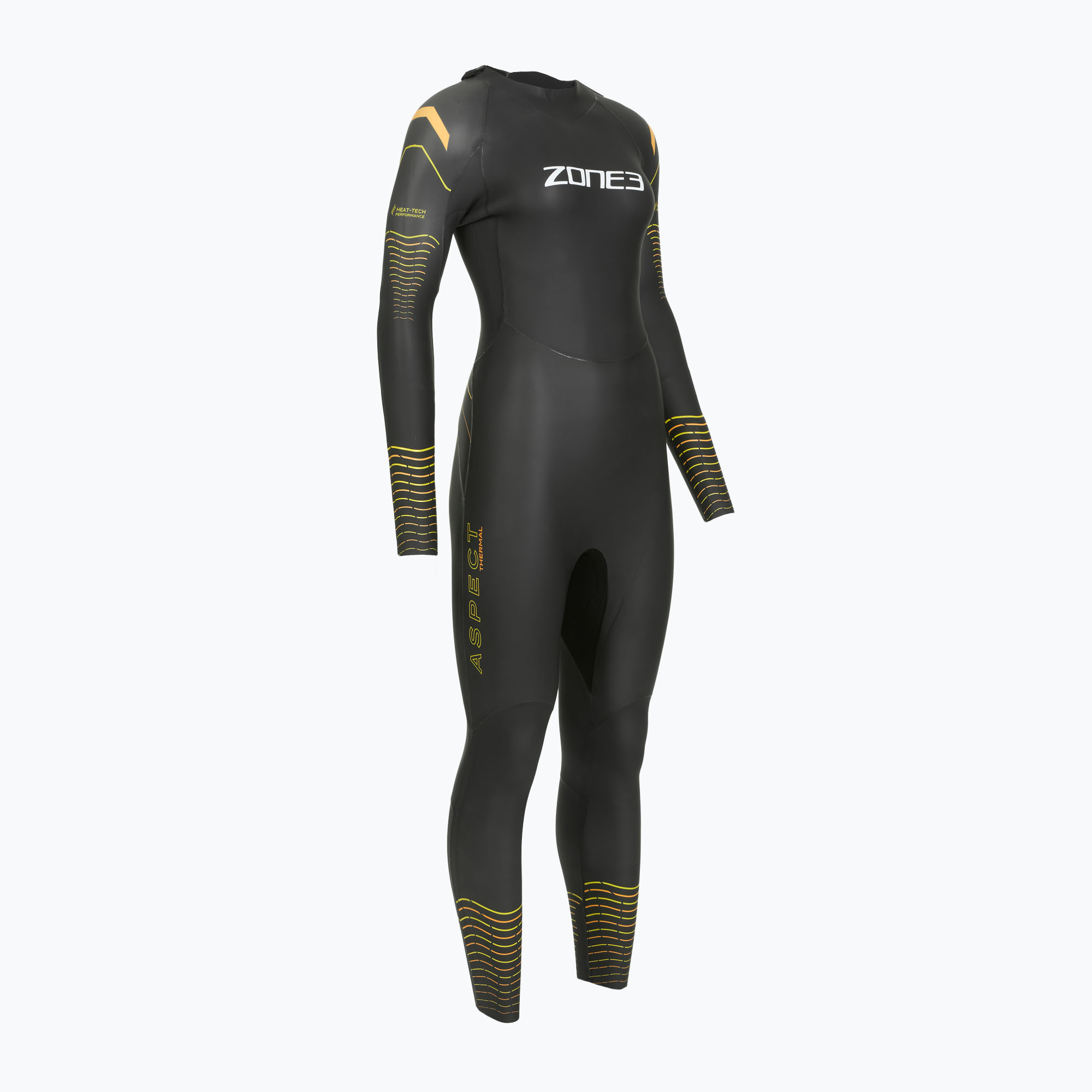 Pianka triathlonowa damska Zone3 Thermal Aspect Breaststroke 2,5 mm black/orange/yellow 