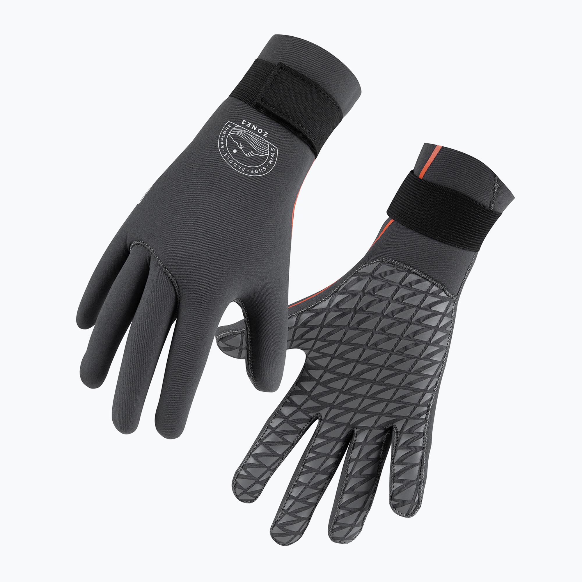 Rękawice neoprenowe ZONE3 Active Flex Swim 3 mm grey/orange 