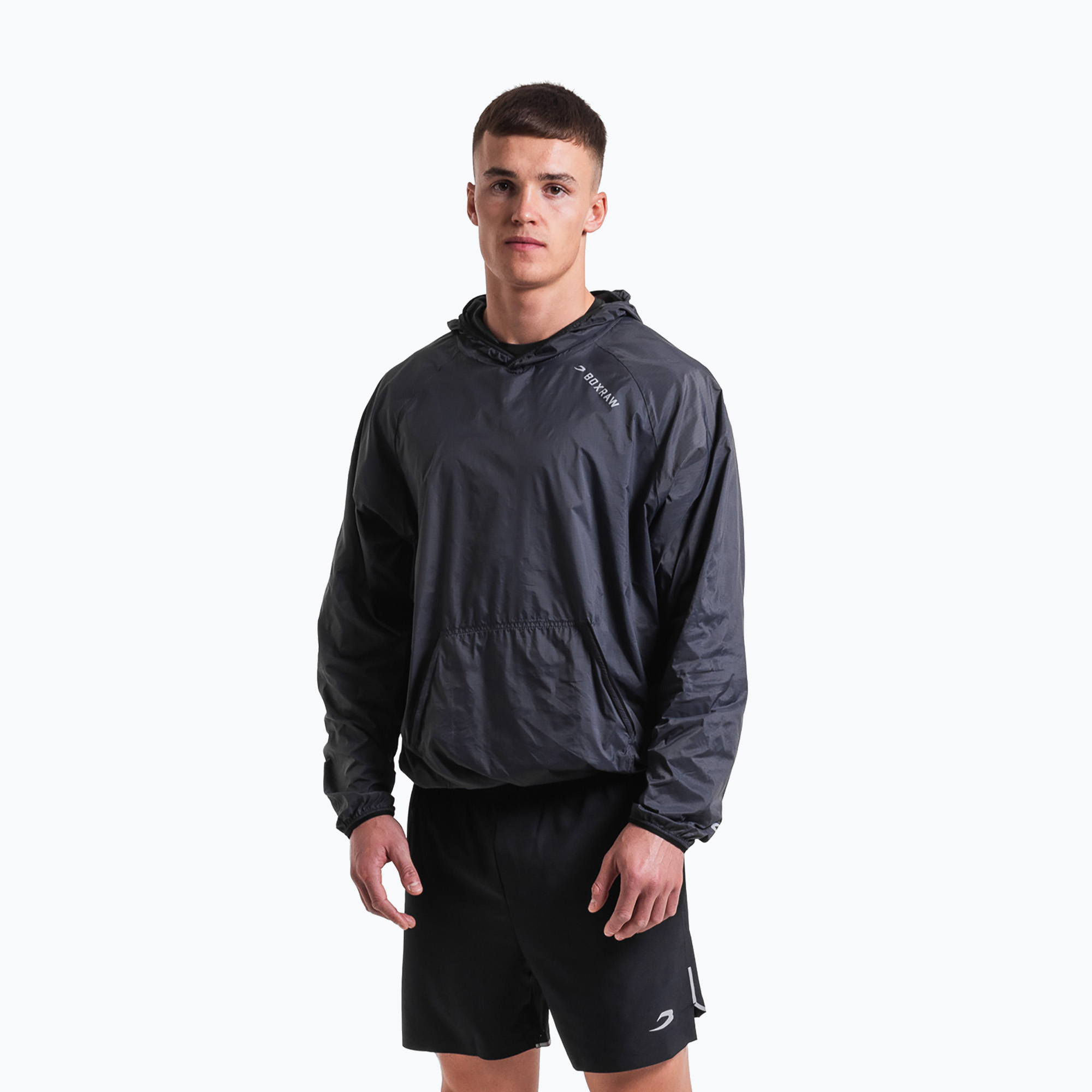 Мъжко ветроустойчиво яке Boxraw Genaro Oversized Windbreaker Hoodie charcoal