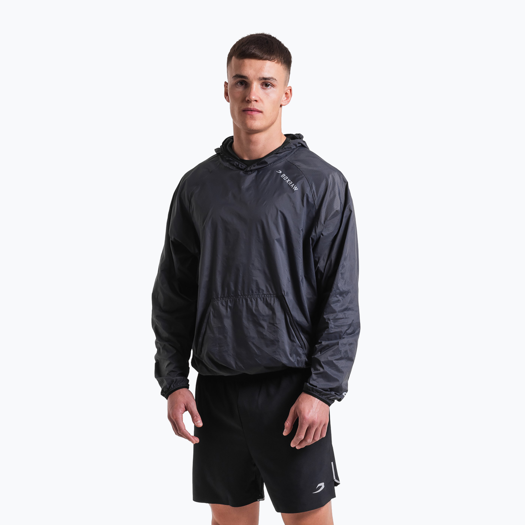 Мъжки суитшърт BOXRAW Genaro Oversized Windbreaker Hoodie charcoal