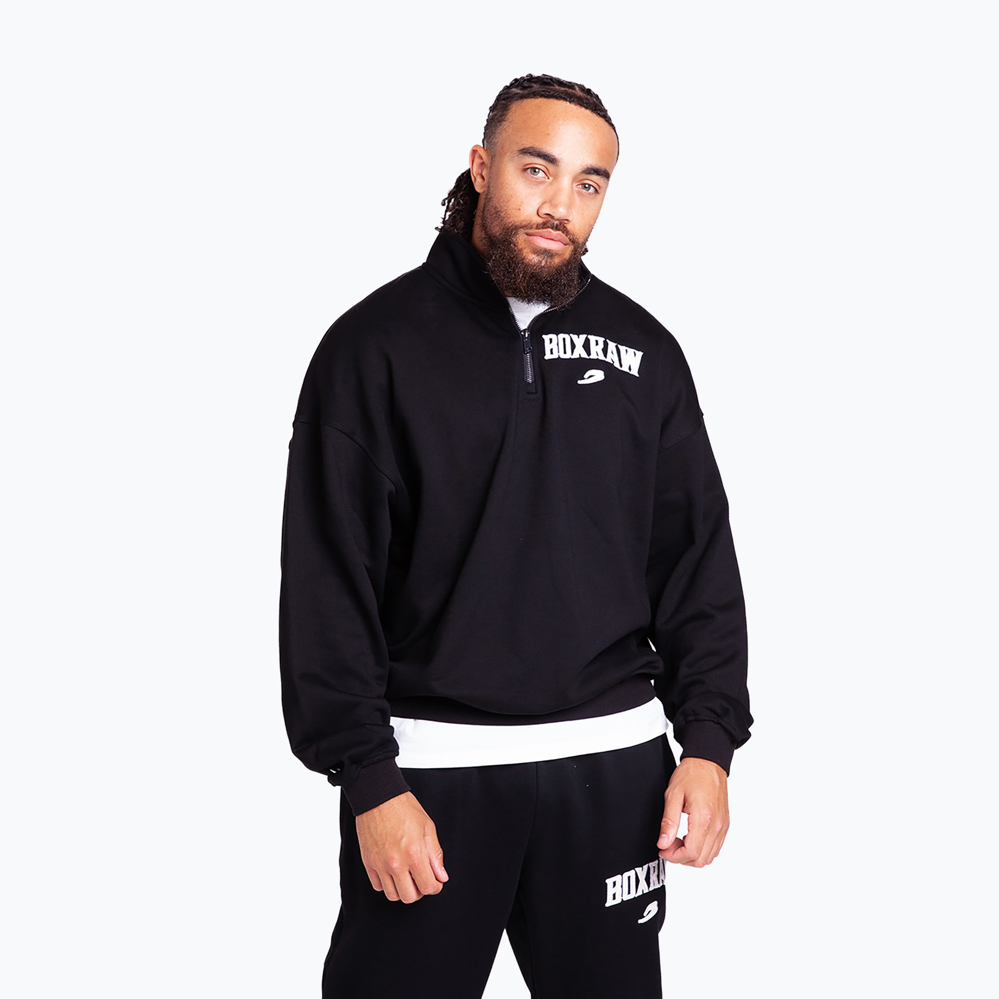 Bluză pentru bărbați BOXRAW East Street 1/4 Zip black