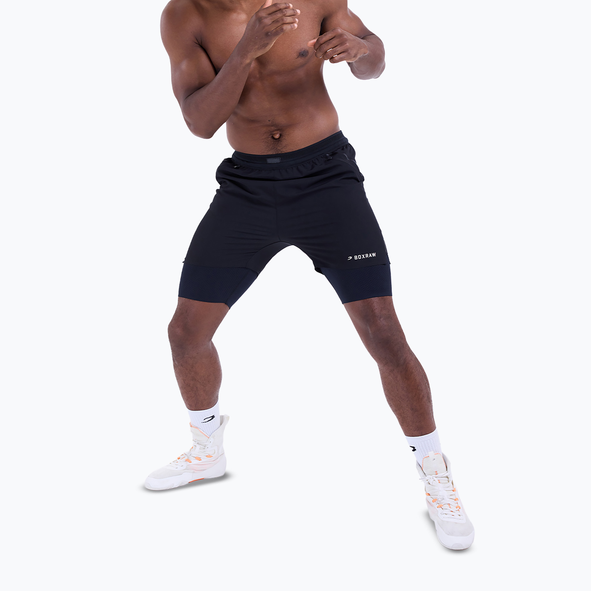 Мъжки тренировъчни шорти BOXRAW Sparring Club 2-in-1 black
