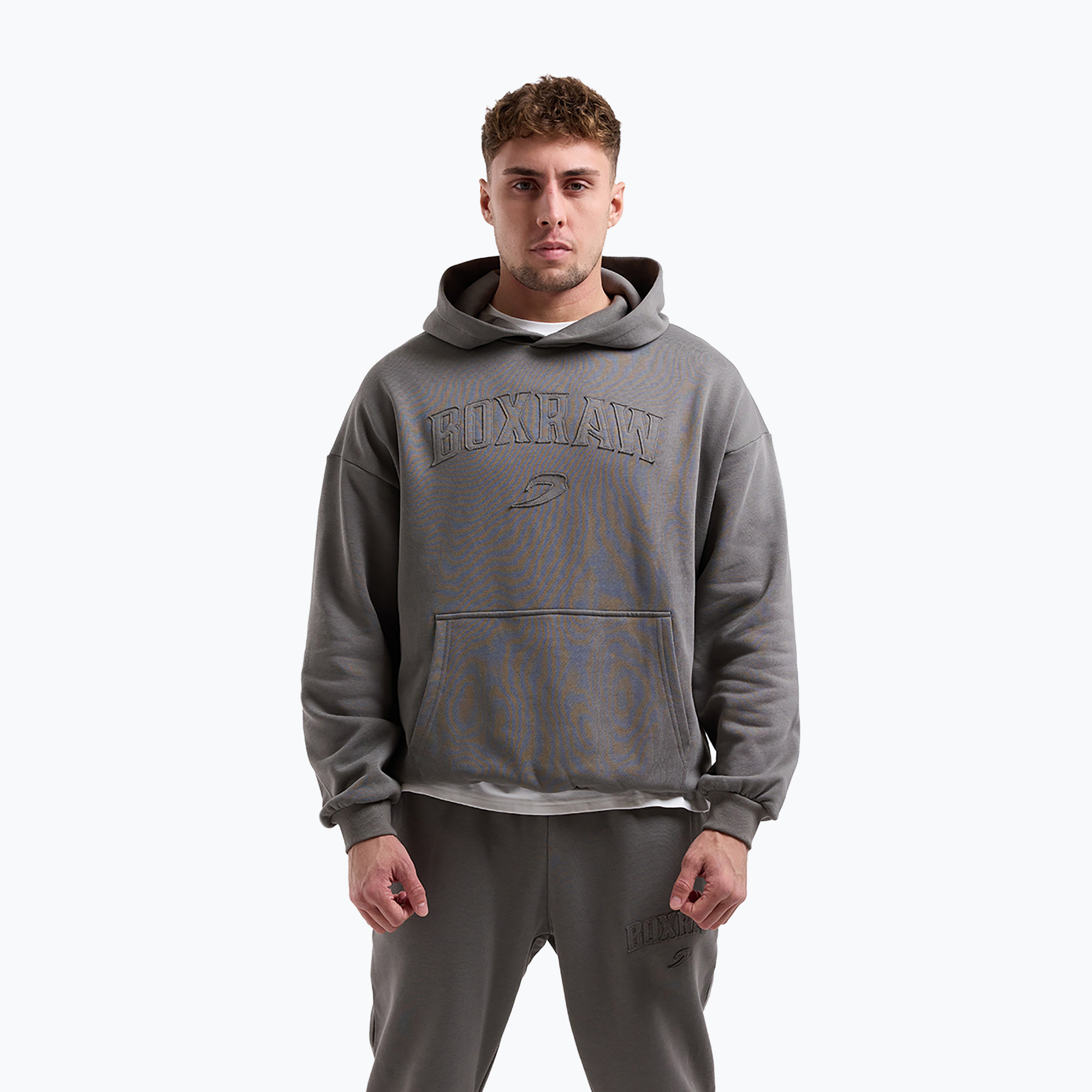 Bluză pentru bărbați BOXRAW East Street Hoodie distressed grey