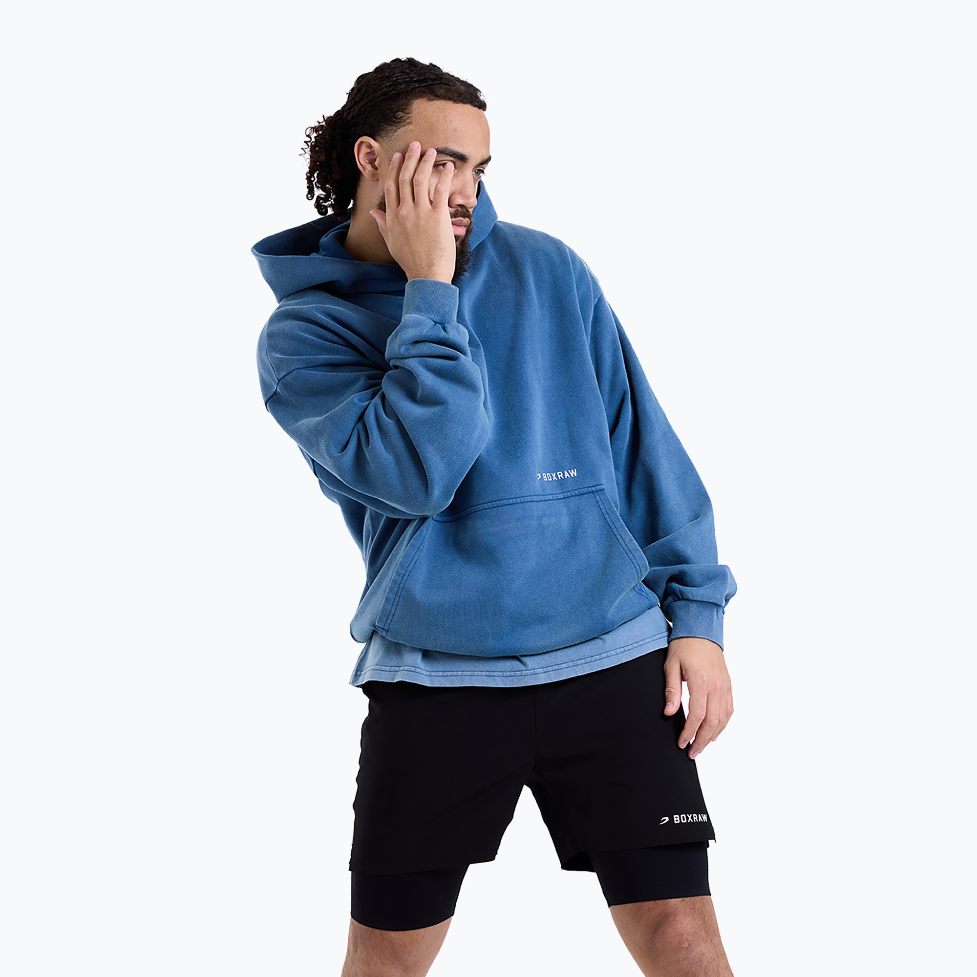 Bluză pentru bărbați BOXRAW Sparring Club Oversized Hoodie washed baby blue