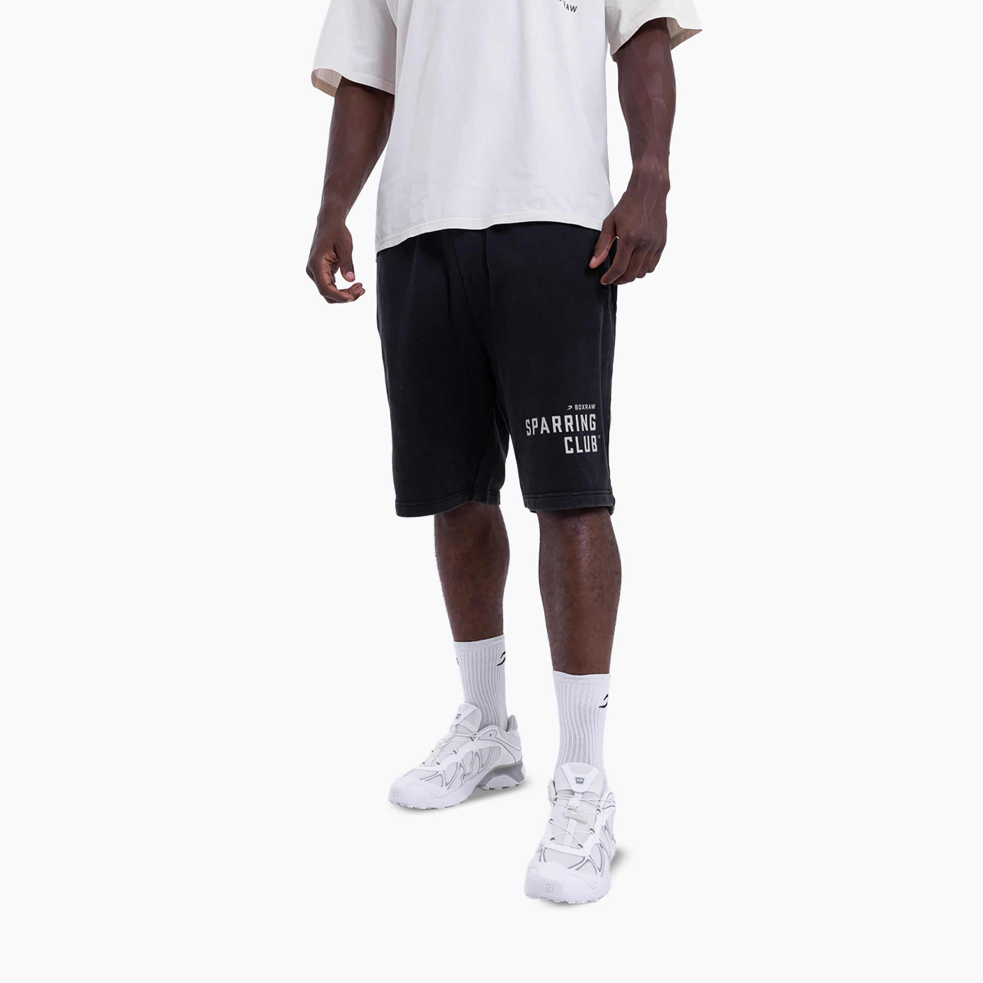 Мъжки тренировъчни шорти BOXRAW Sparring Club Sweat washed black