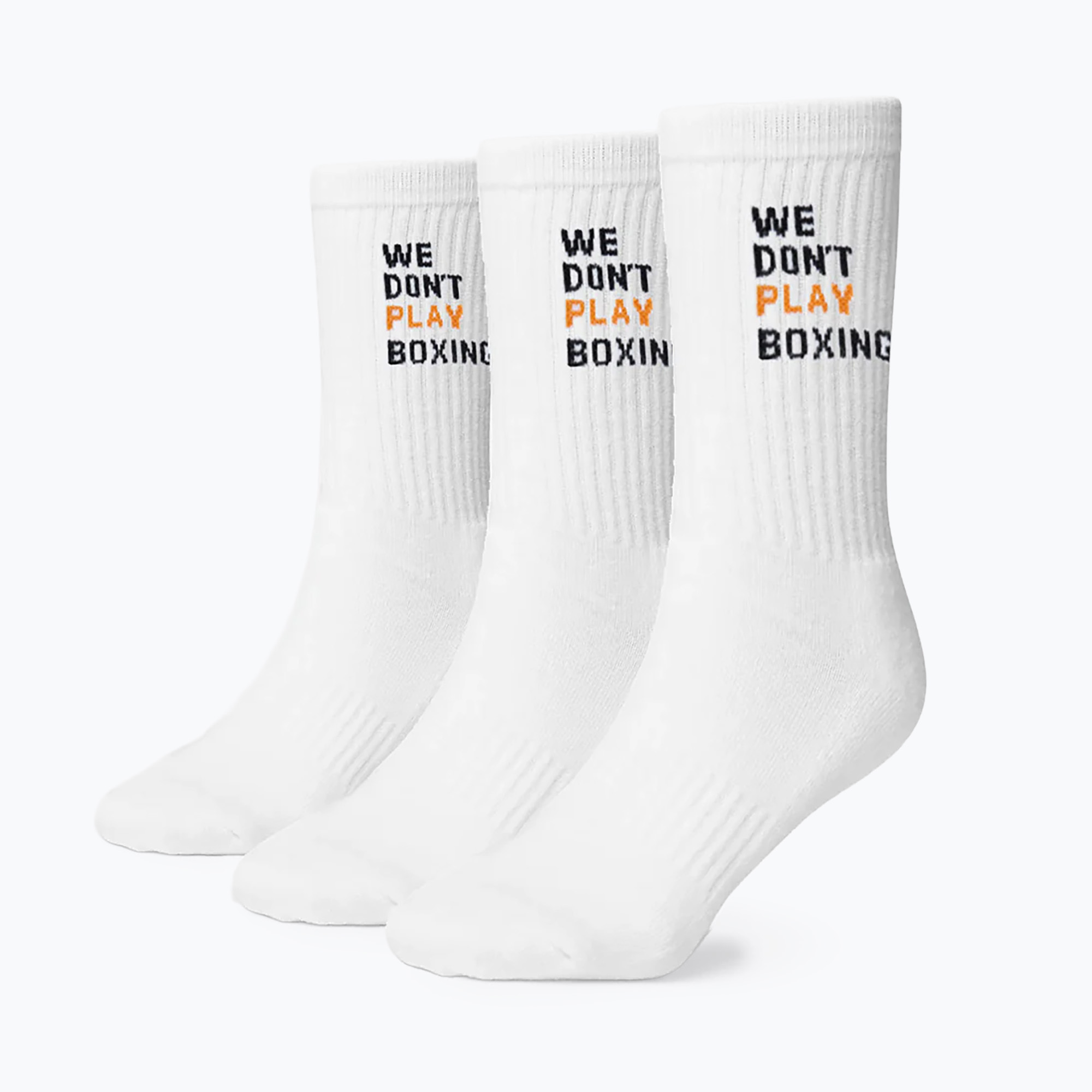 Мъжки чорапи BOXRAW We Don't Play Boxing Crew 3 pairs white