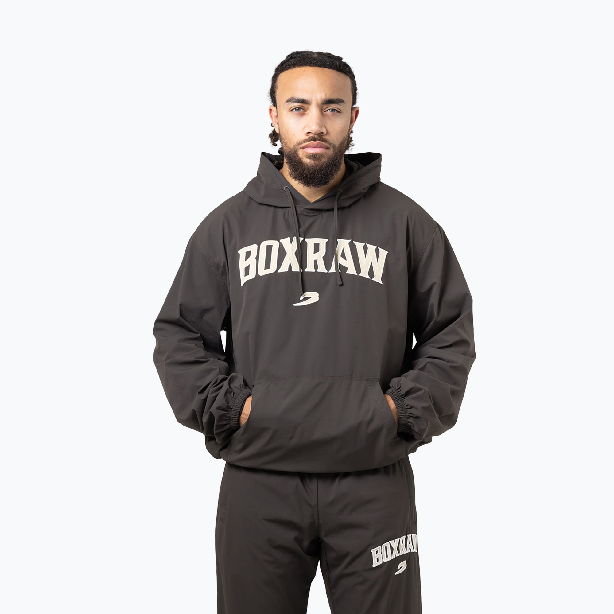 Bluză pentru bărbați BOXRAW East Street Shell Hoodie charcoal