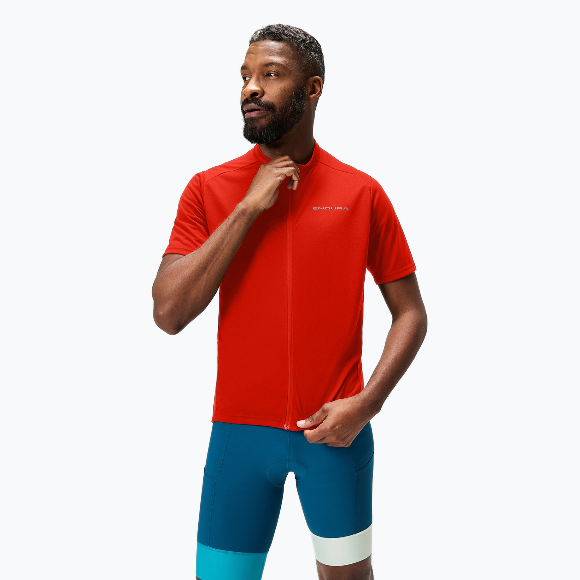 Maglia da ciclismo Endura Loop Zipped rosso fuoco da uomo (XL) (Loop Zipped E5202FRD)