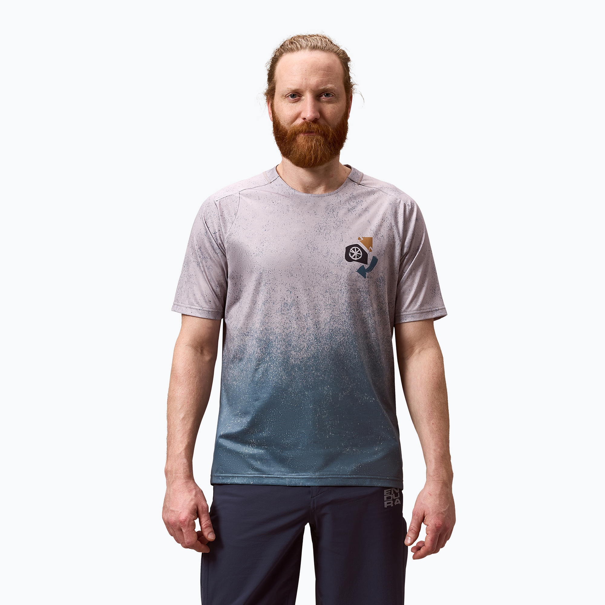 Мъжка колоездачна фланелка Endura Singletrack Print titanium