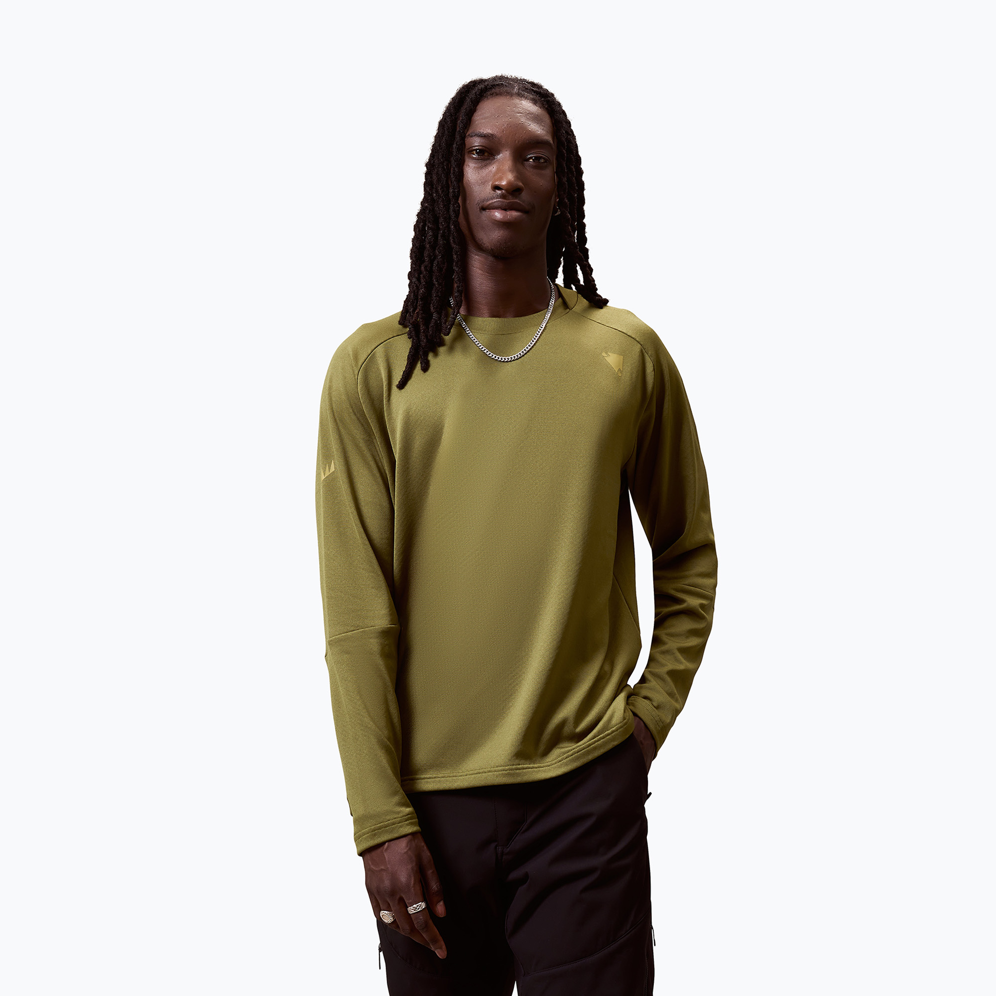 Мъжка велосипедна блуза с дълъг ръкав Endura Alltrack Roam Fleece moss green