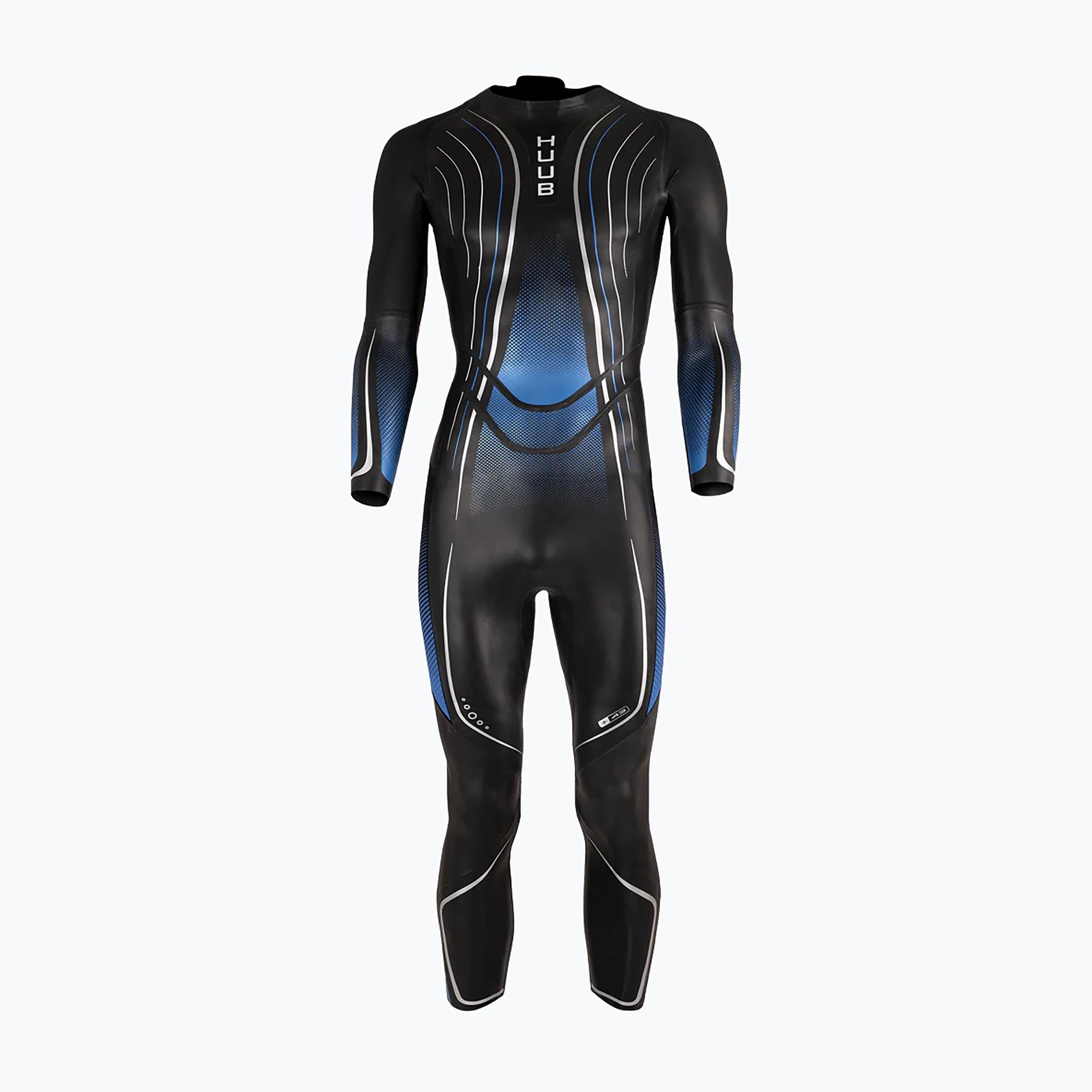 Мъжки неопренов костюм за триатлон HUUB Agilis II Back Zip 3.5 metallic blue